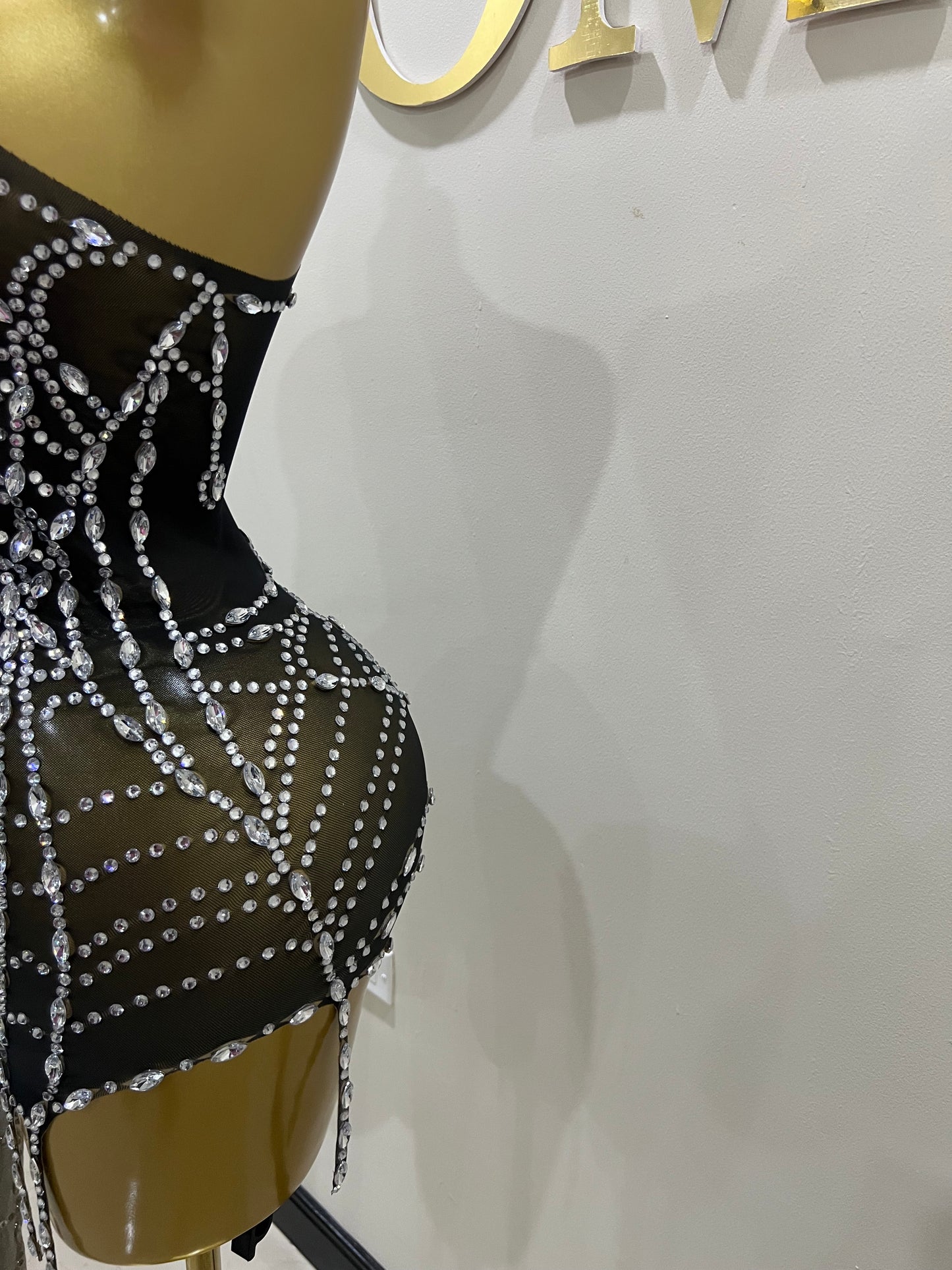 Charlotte’s Web Gemstone Mesh Dress (Black)