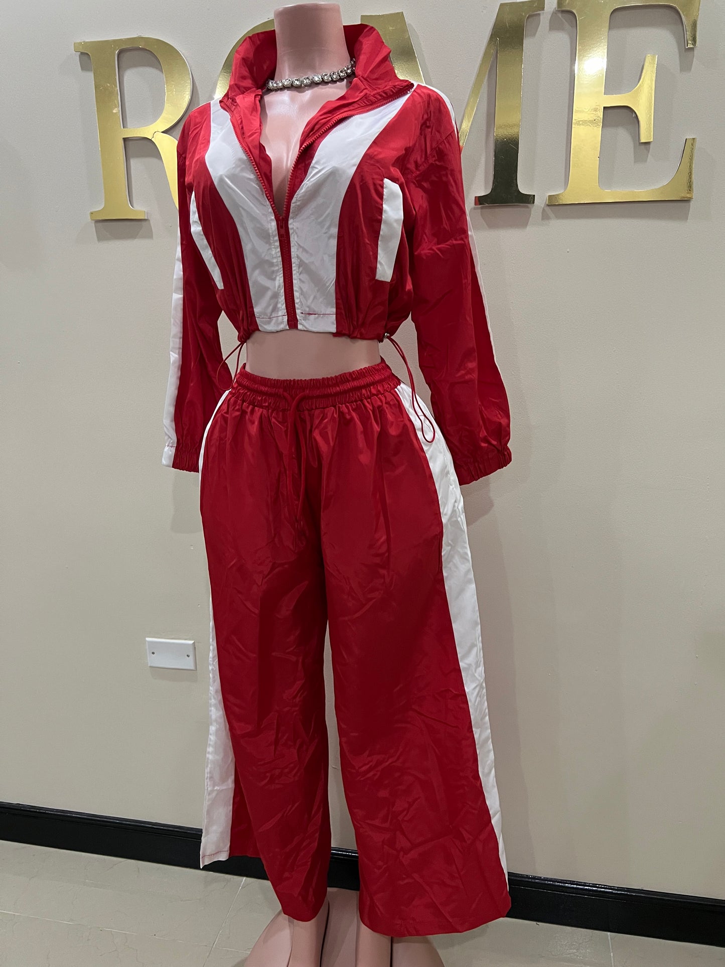 Brooklyn Tracksuit Pants Set (Red)