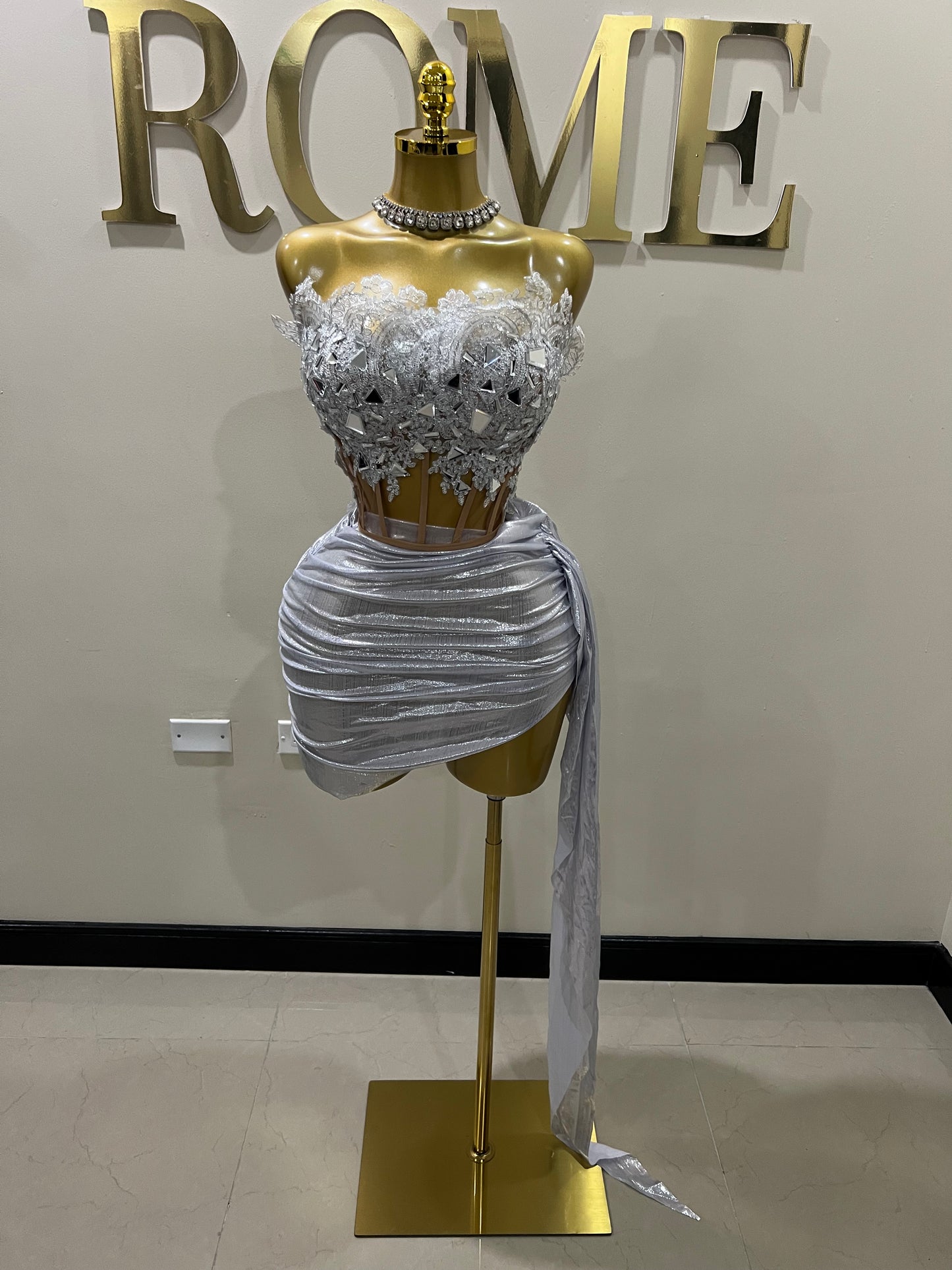 Snow Queen Glacier Mirrors Skirt Set (Silver)