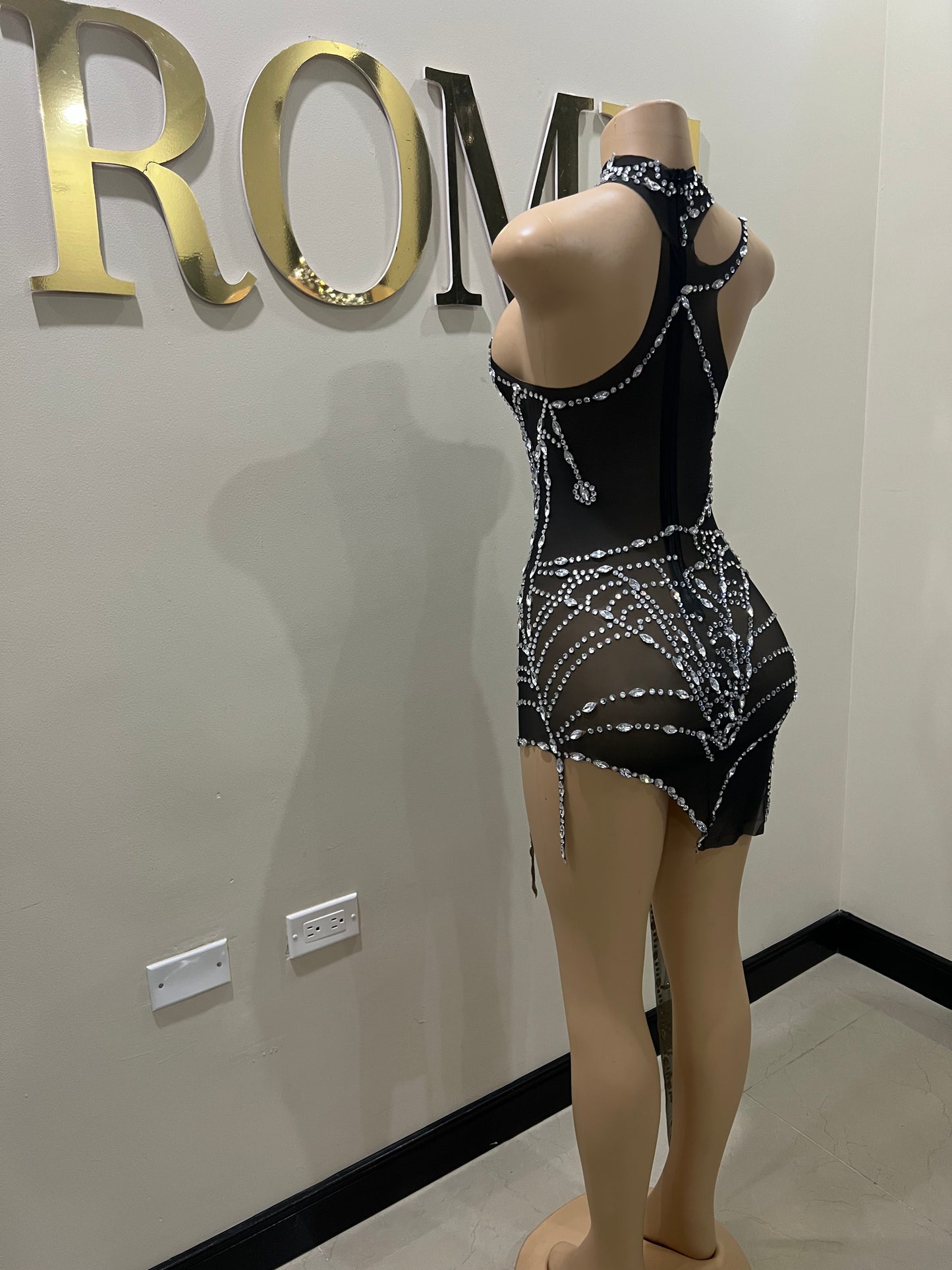 Charlotte’s Web Gemstone Mesh Dress (Black)