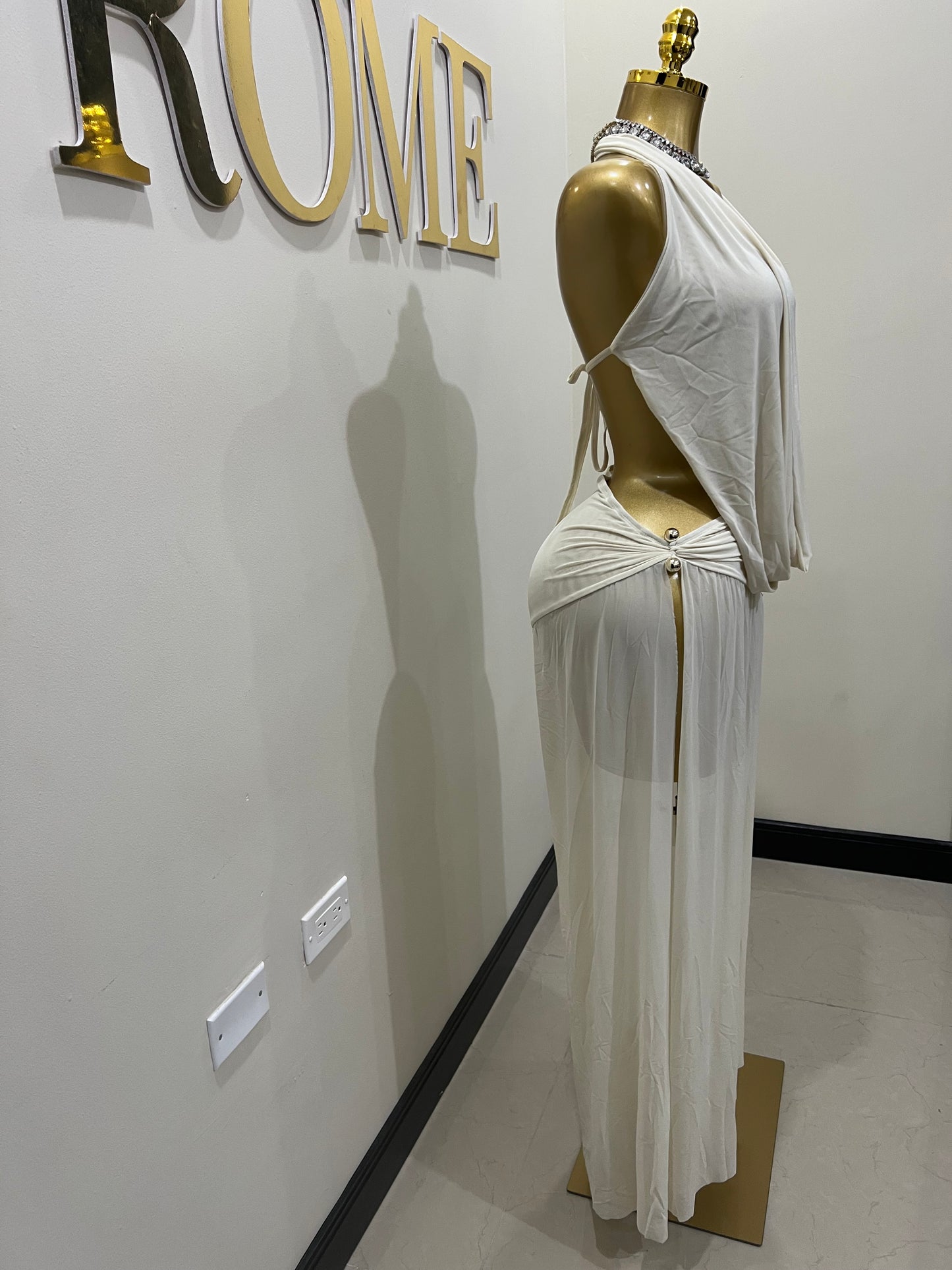 Astra Split Skirt Set (Cream)