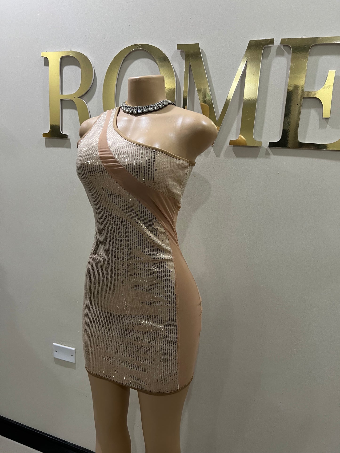 Emma Sequin Dress (Rose Gold- nude)