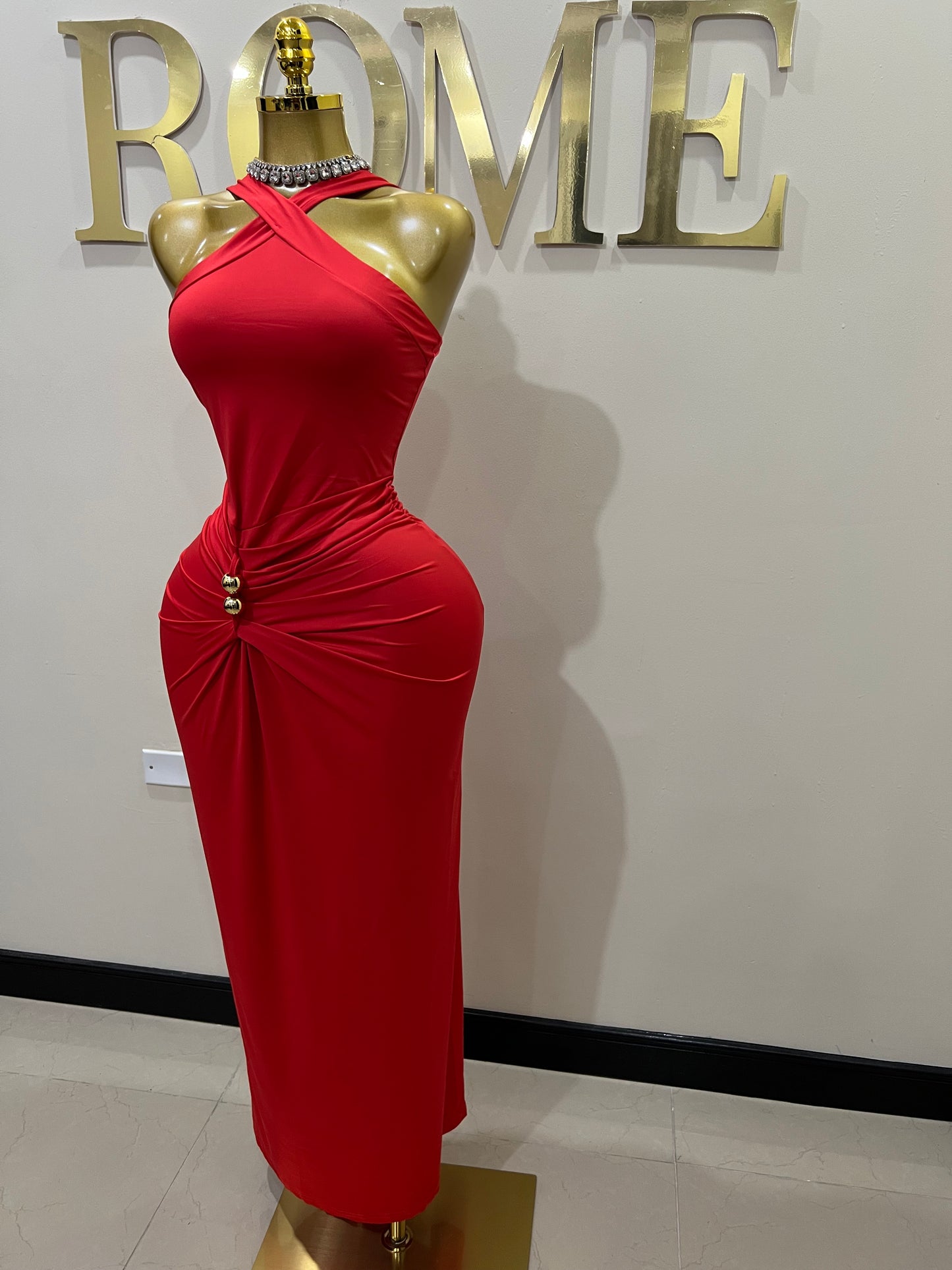 Olive Dress (Red)