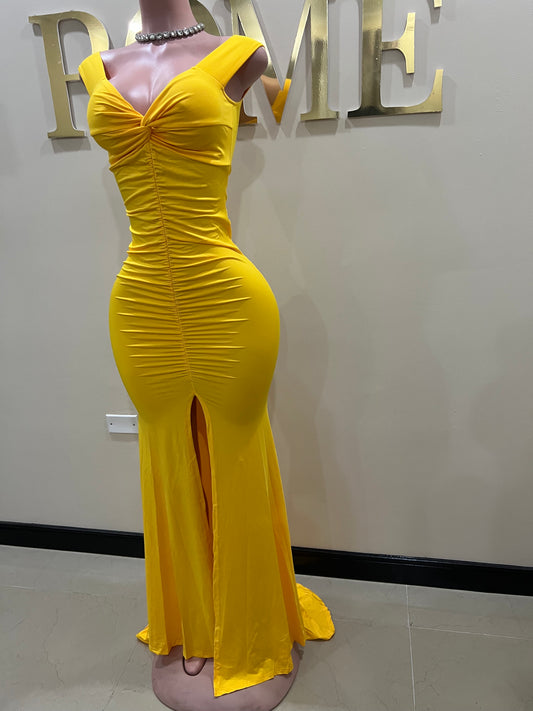 Kerry Elle Train Dress (Yellow)