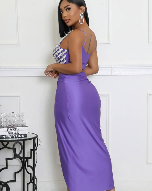 Selene Gemstone Skirt Set (Purple)