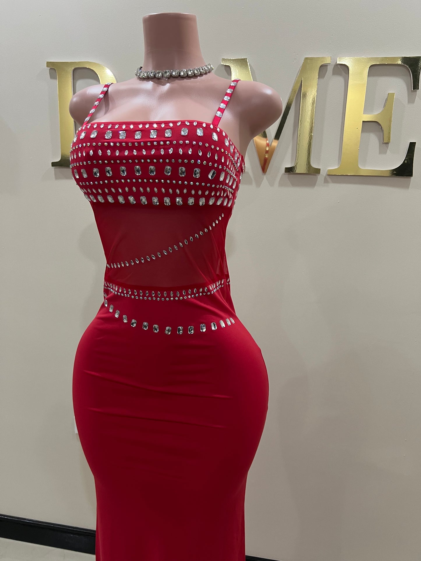 Blair Crystal Dress (Red)