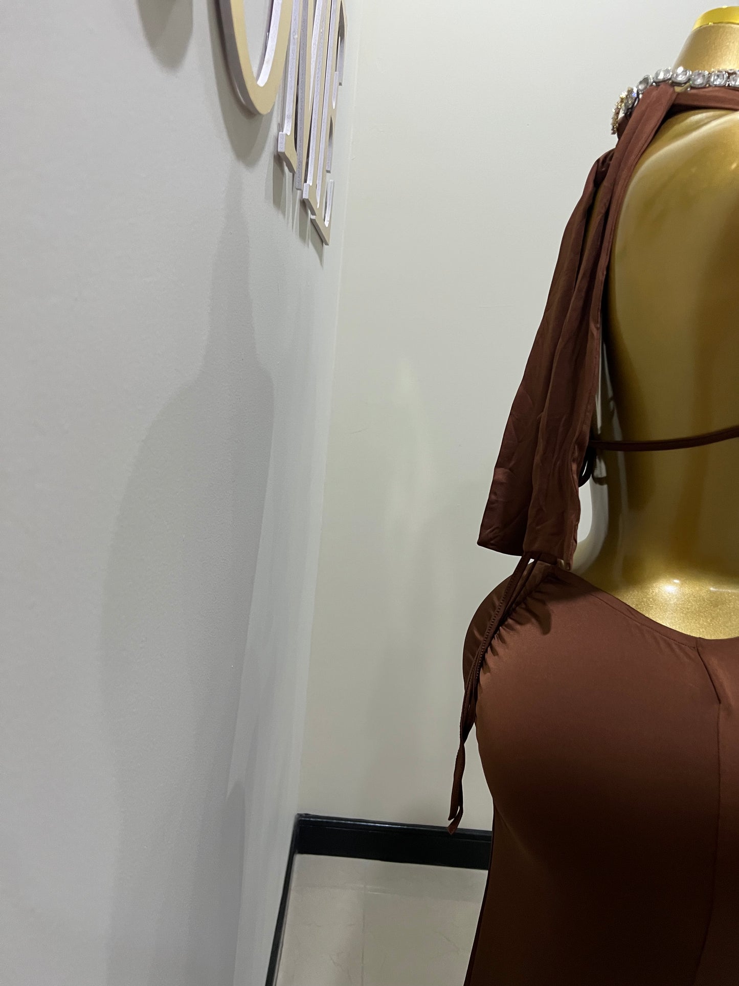 Indie Vibe Rings Dress (Brown)