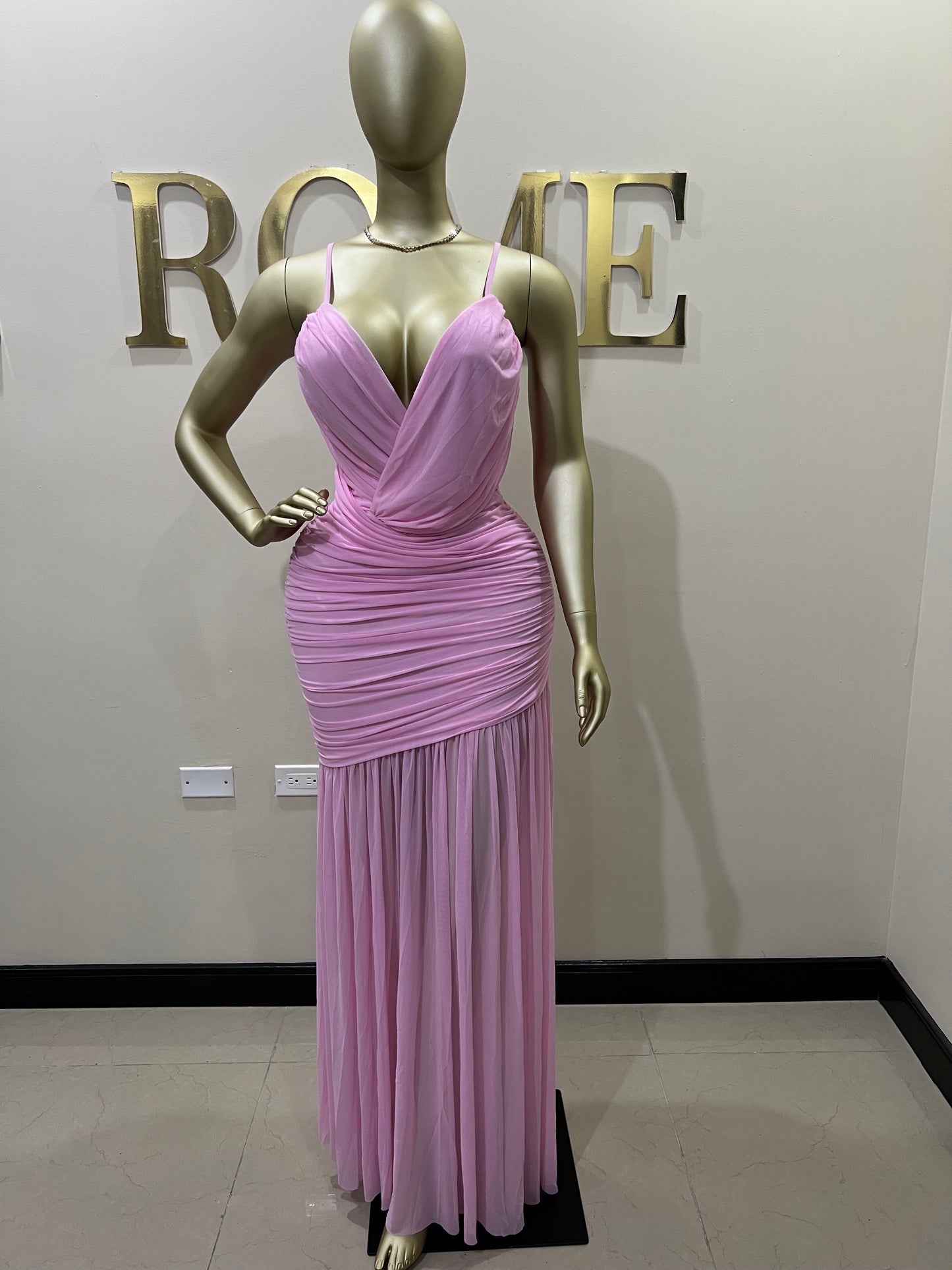 Michelle Celine Strap Dress (Pink)