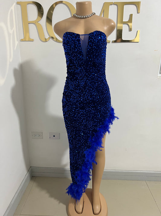 Octavia X Feather Dress (Blue)