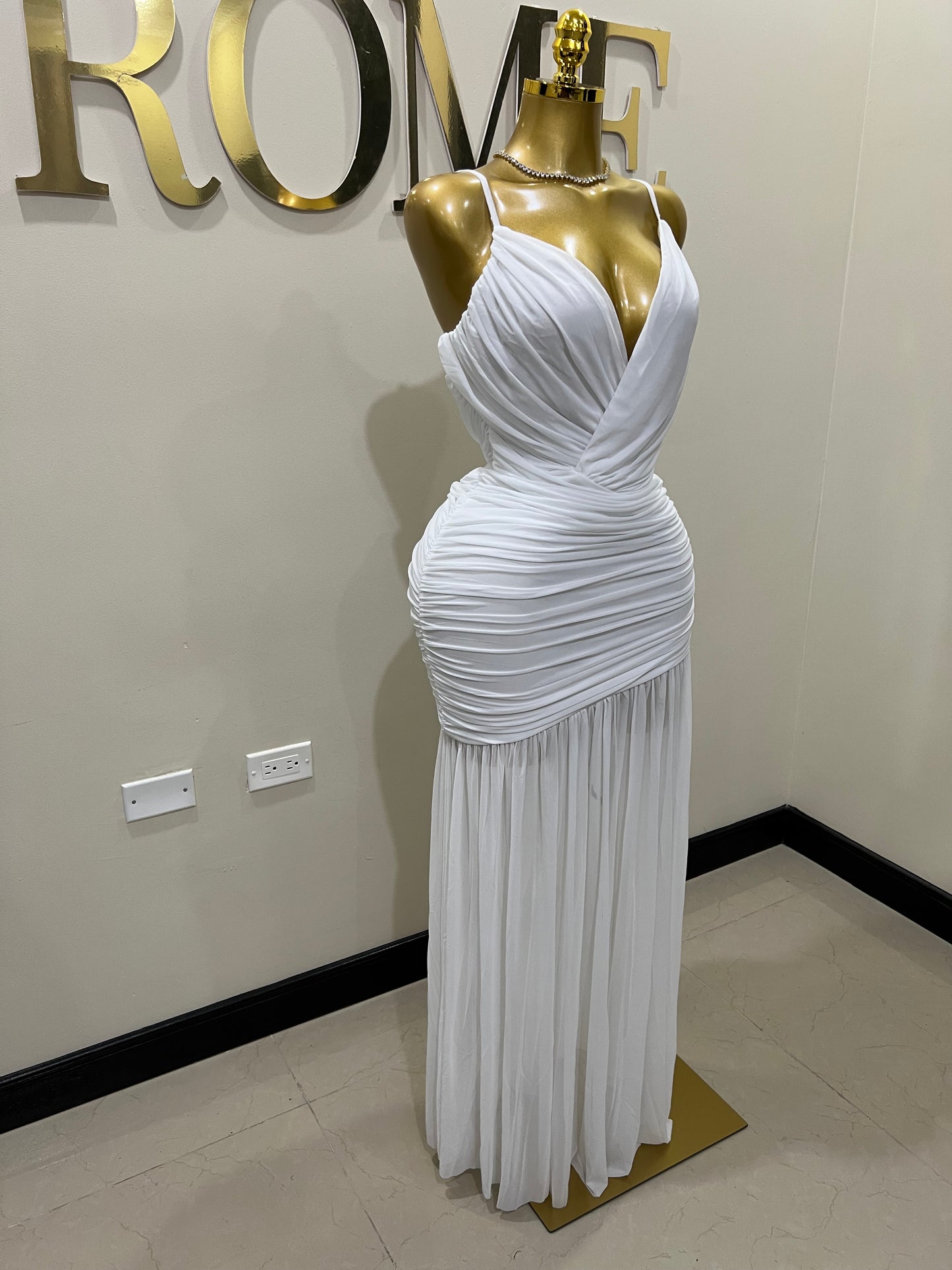 Michelle Celine Strap Dress (White)