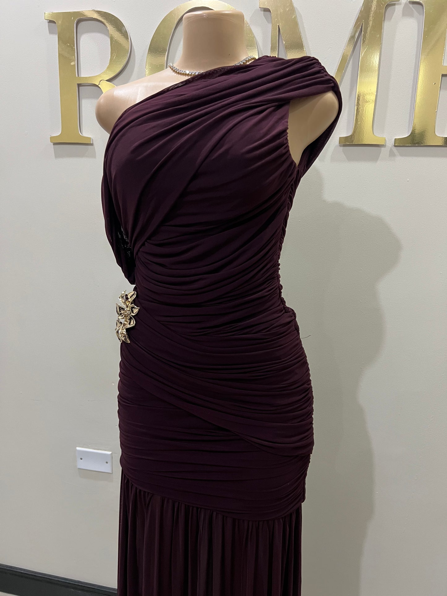 Michelle Lydia Shoulder Dress (Espresso)