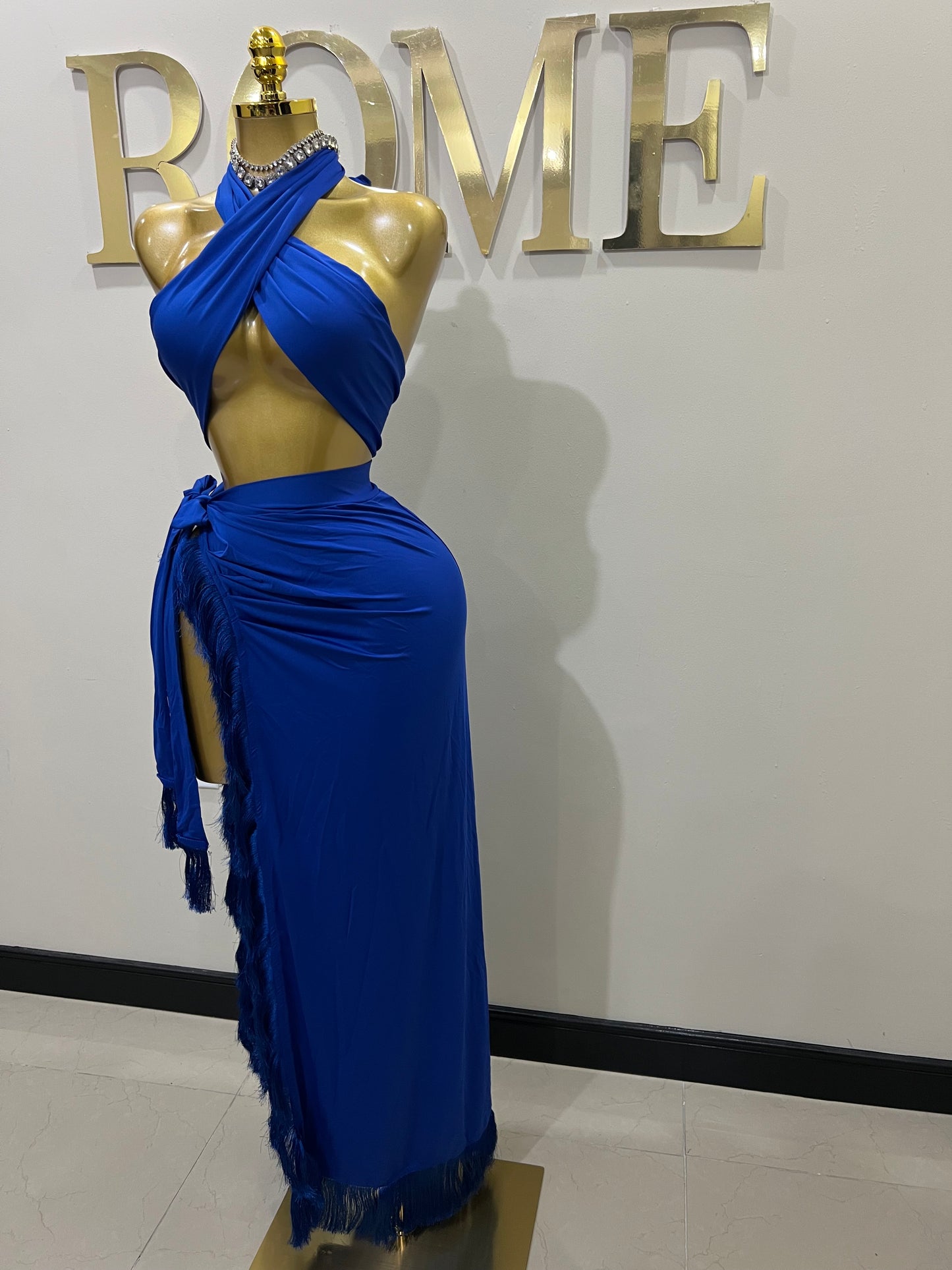 Bonnie Wrap 2 pcs Skirt Set (Blue)