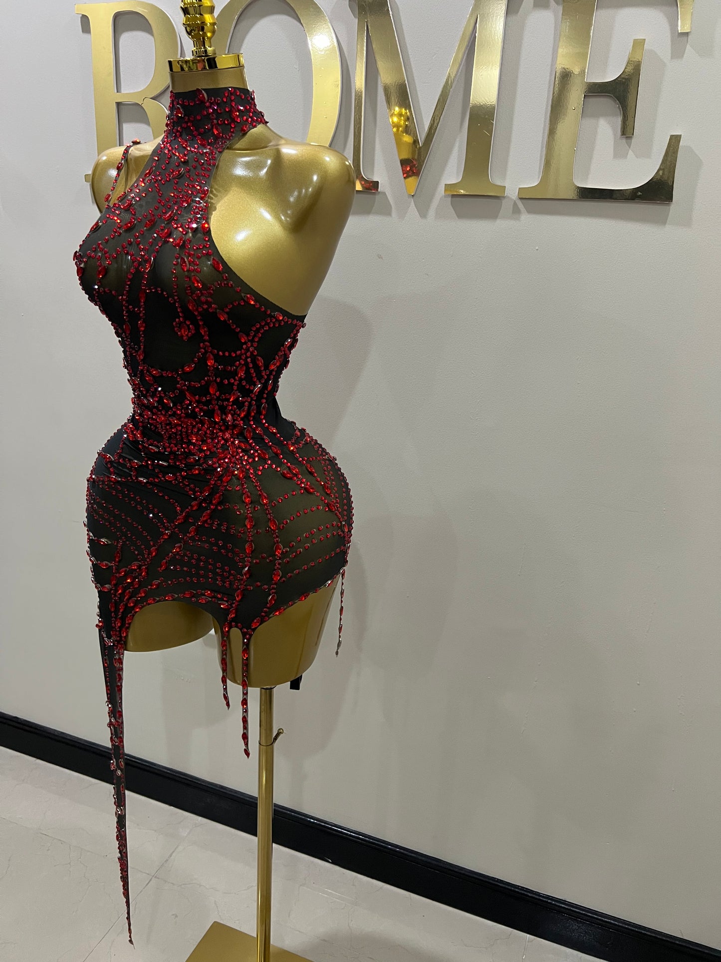 Charlotte’s Web Gemstone Mesh Dress (Red)