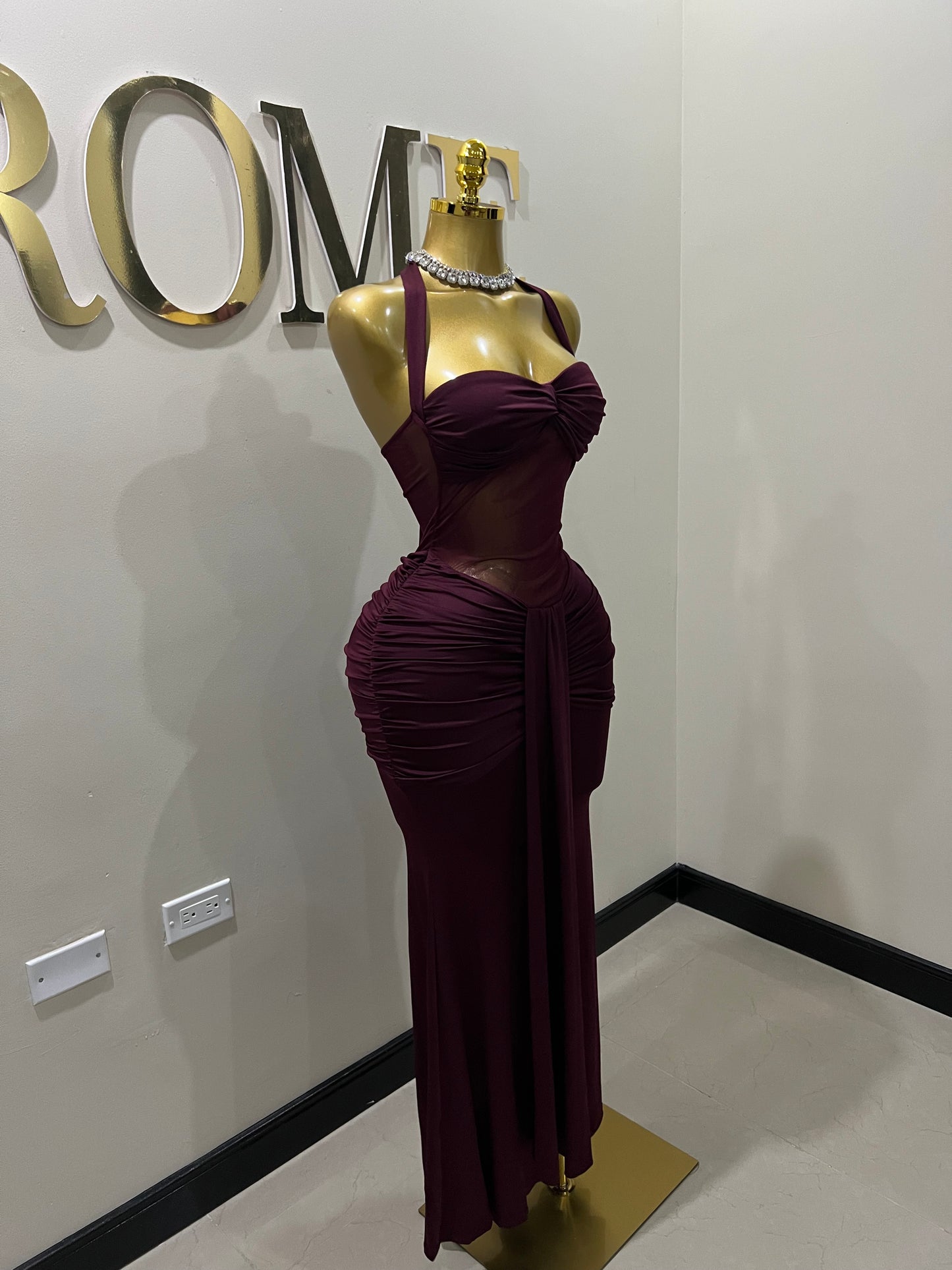 Sweetheart Nara Dress (Burgundy)