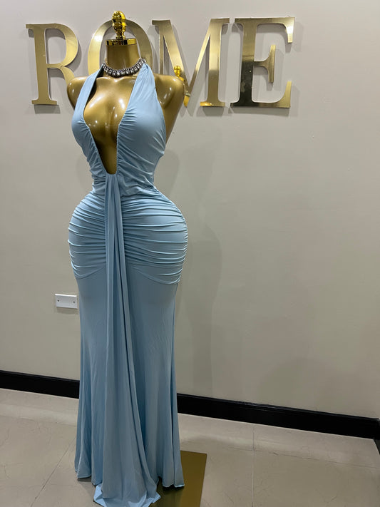 Chinelle Nara Halter Dress (Blue)