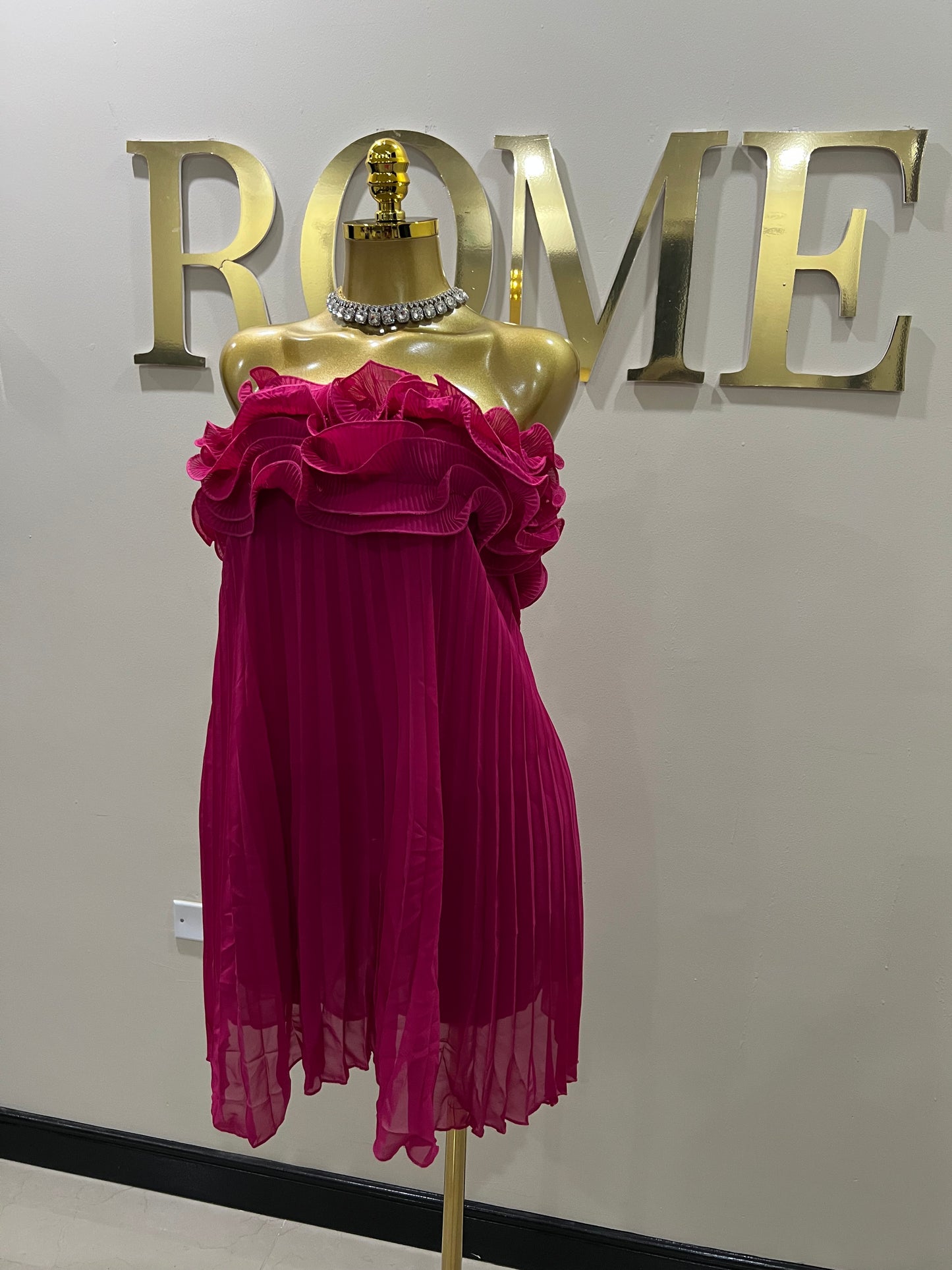 Lotus Ruffle Dress (Pink)