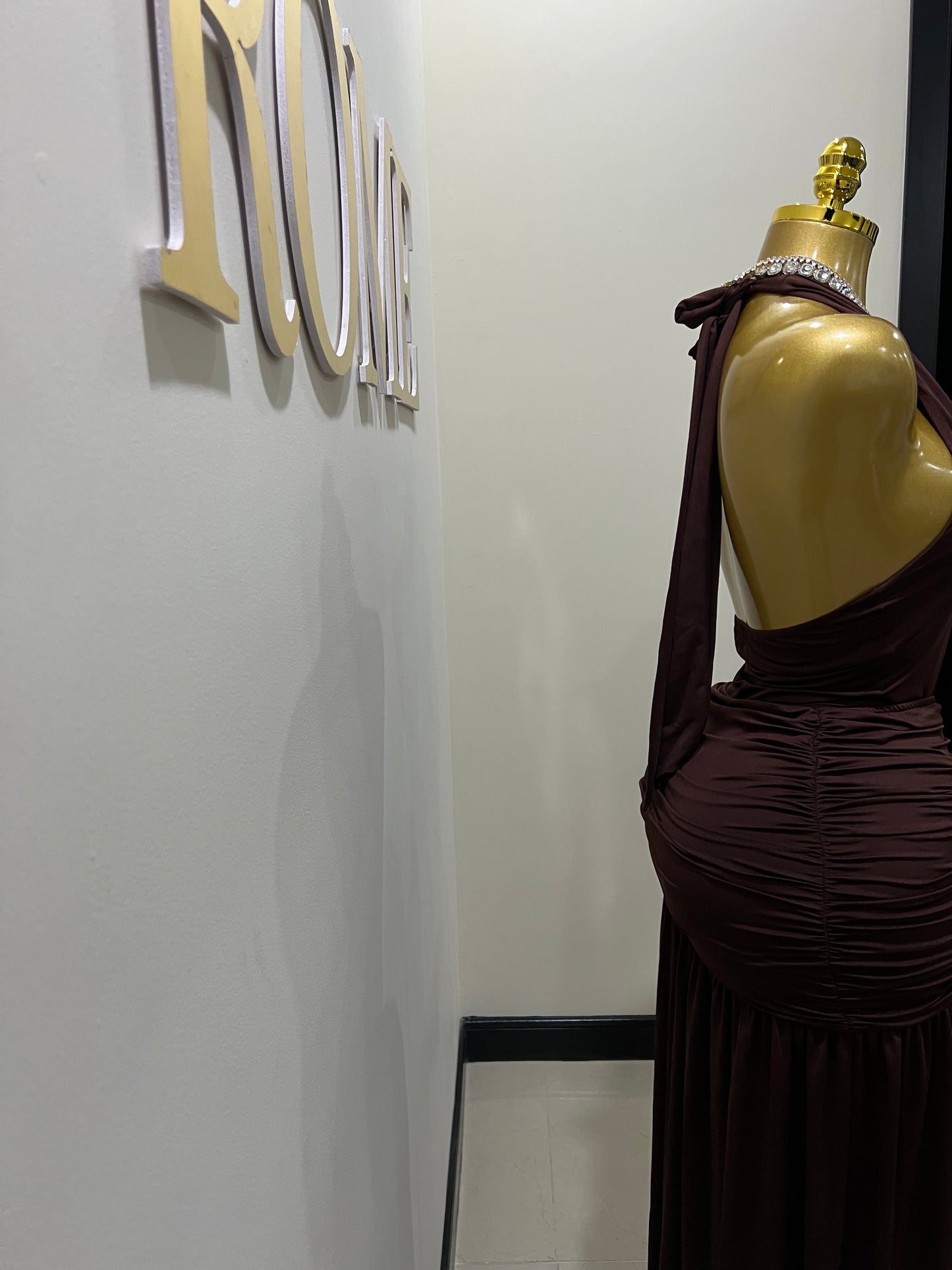 Nara Petal 2 Pcs Bodysuit & Skirt Set (Brown)