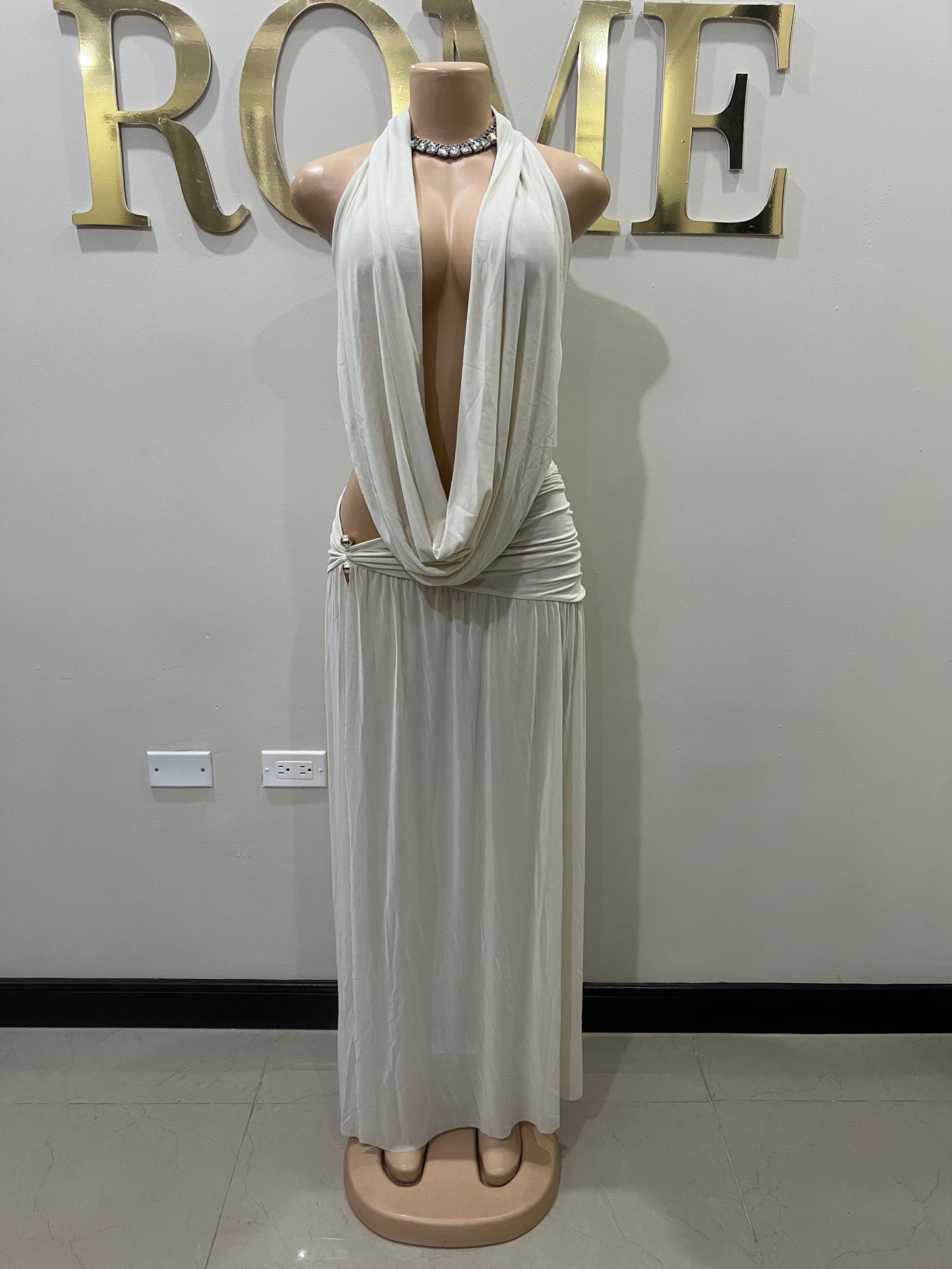 Astra Split Skirt Set (Cream)