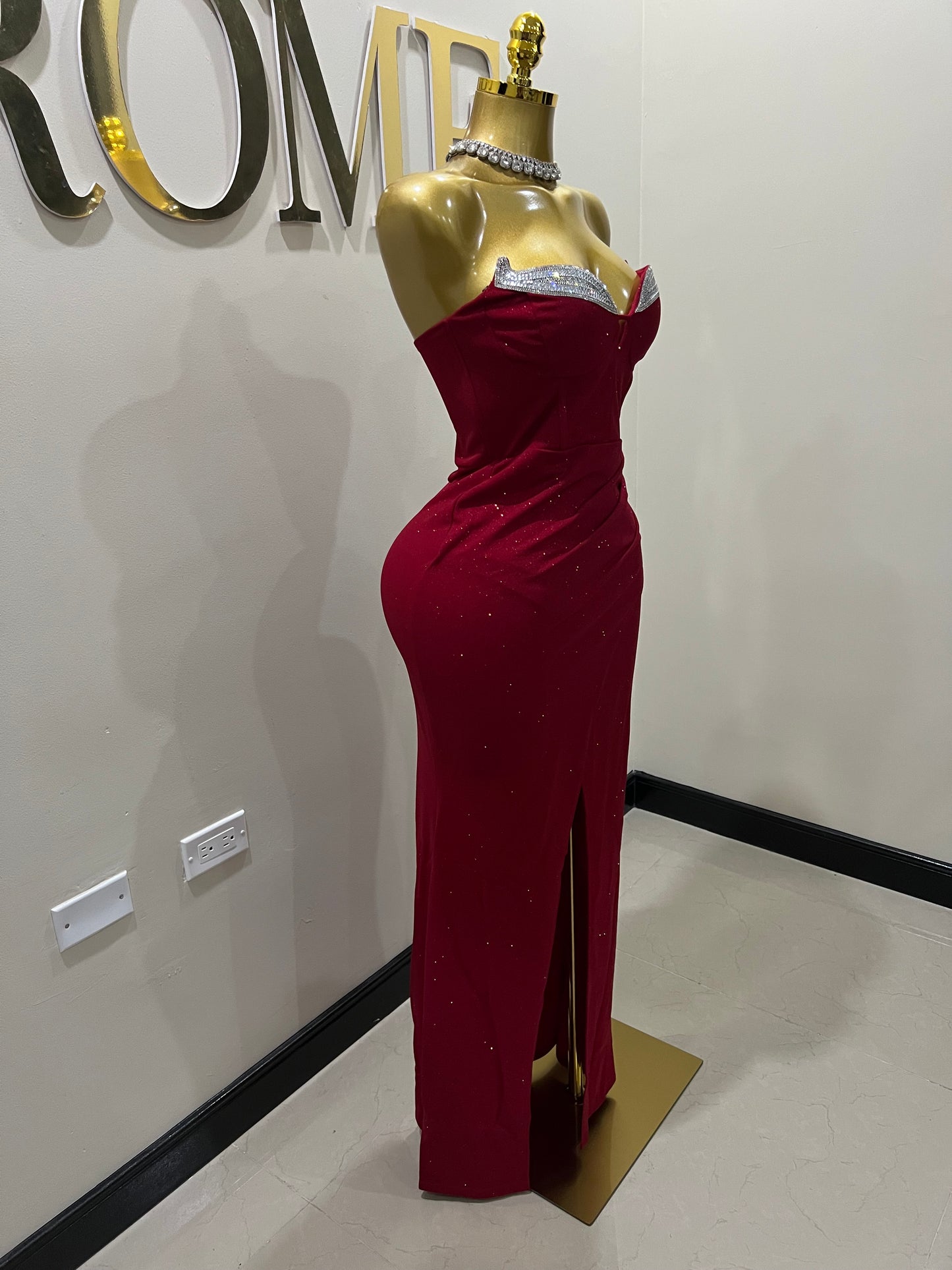 Tyla Glitter Dress (Red)