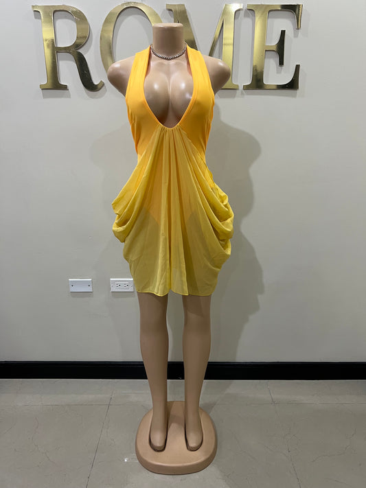 Asia Star Bodysuit Dress (Yellow)