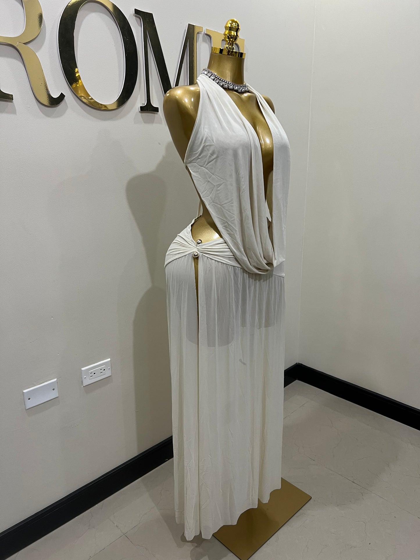 Astra Split Skirt Set (Cream)