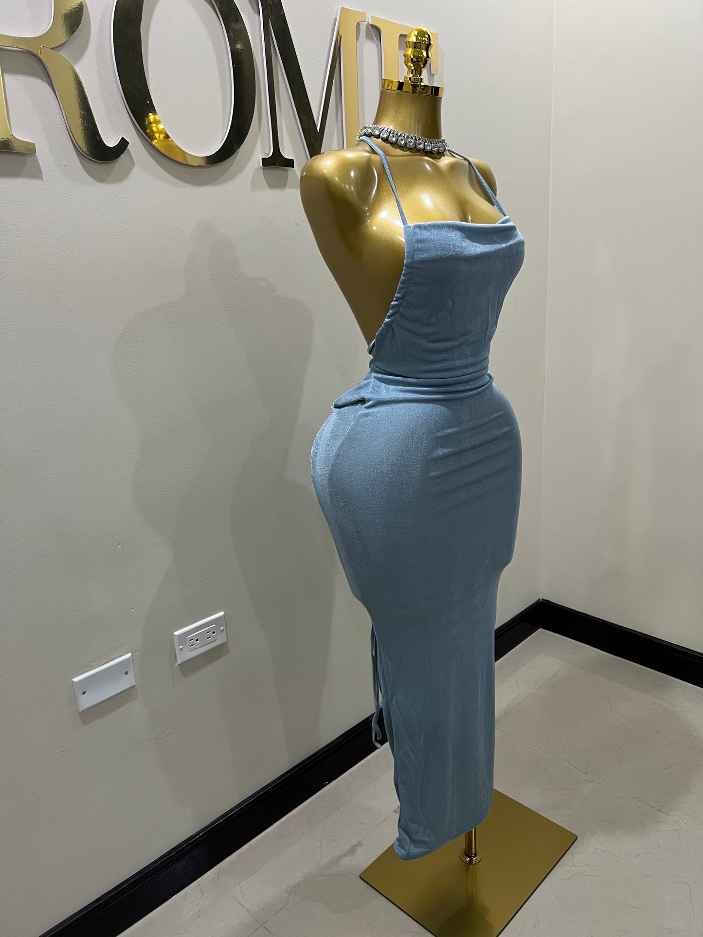 Carey Vibe Dress (Ash Blue)