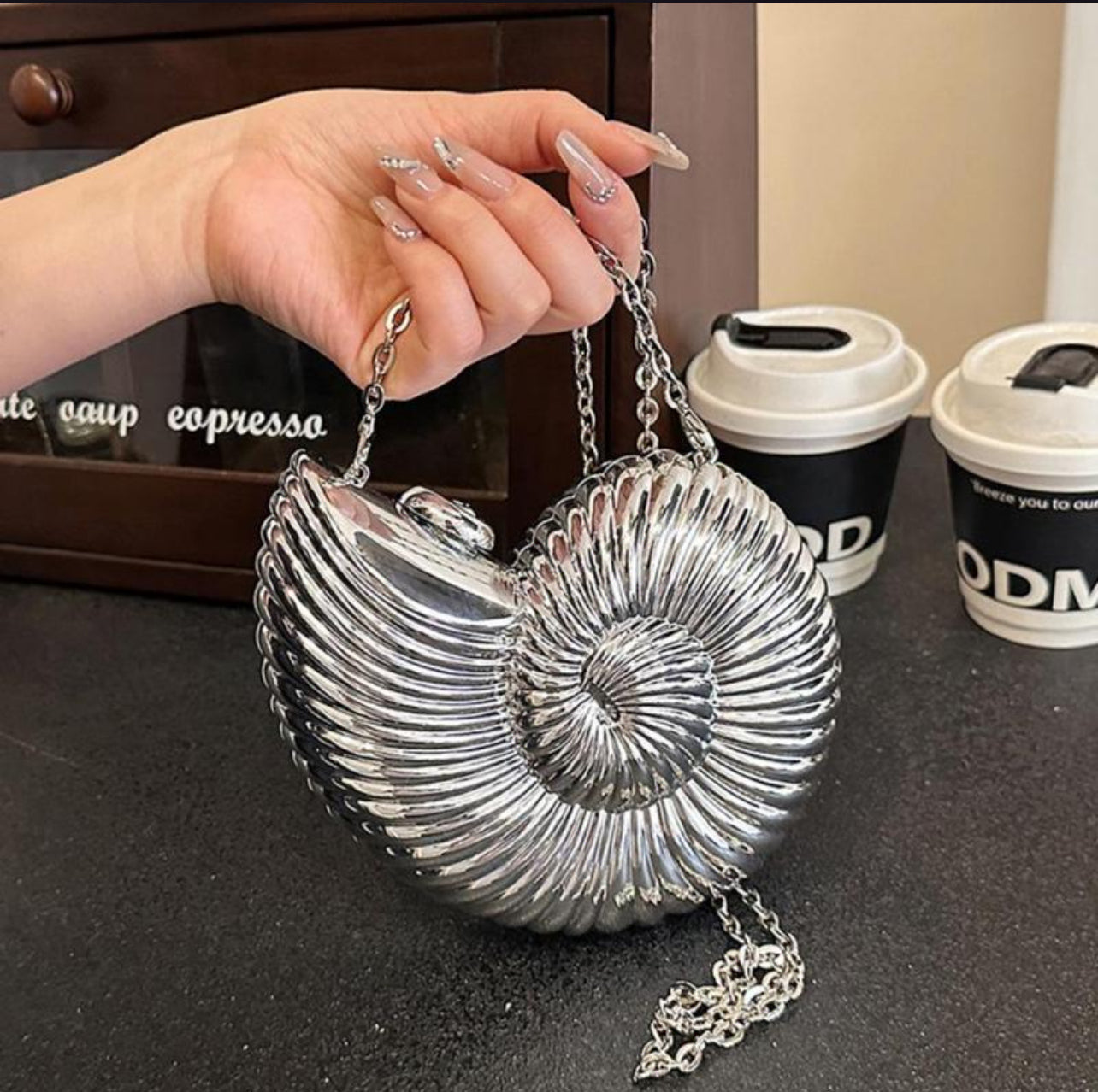 Spiral Shell Bag (Silver)