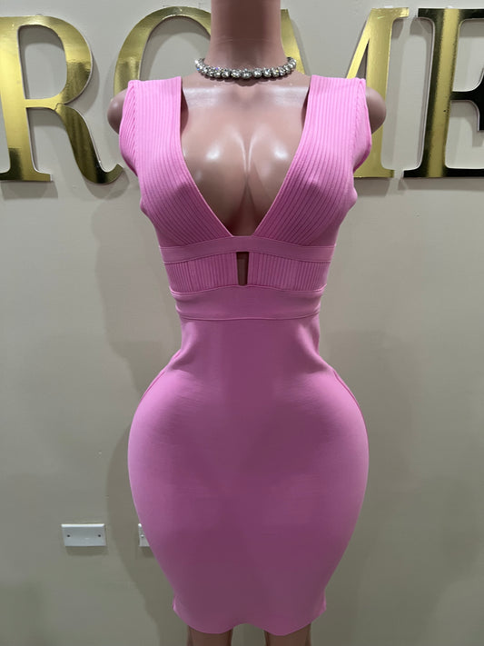 Brianna Bandage Glam Dress (Pink)