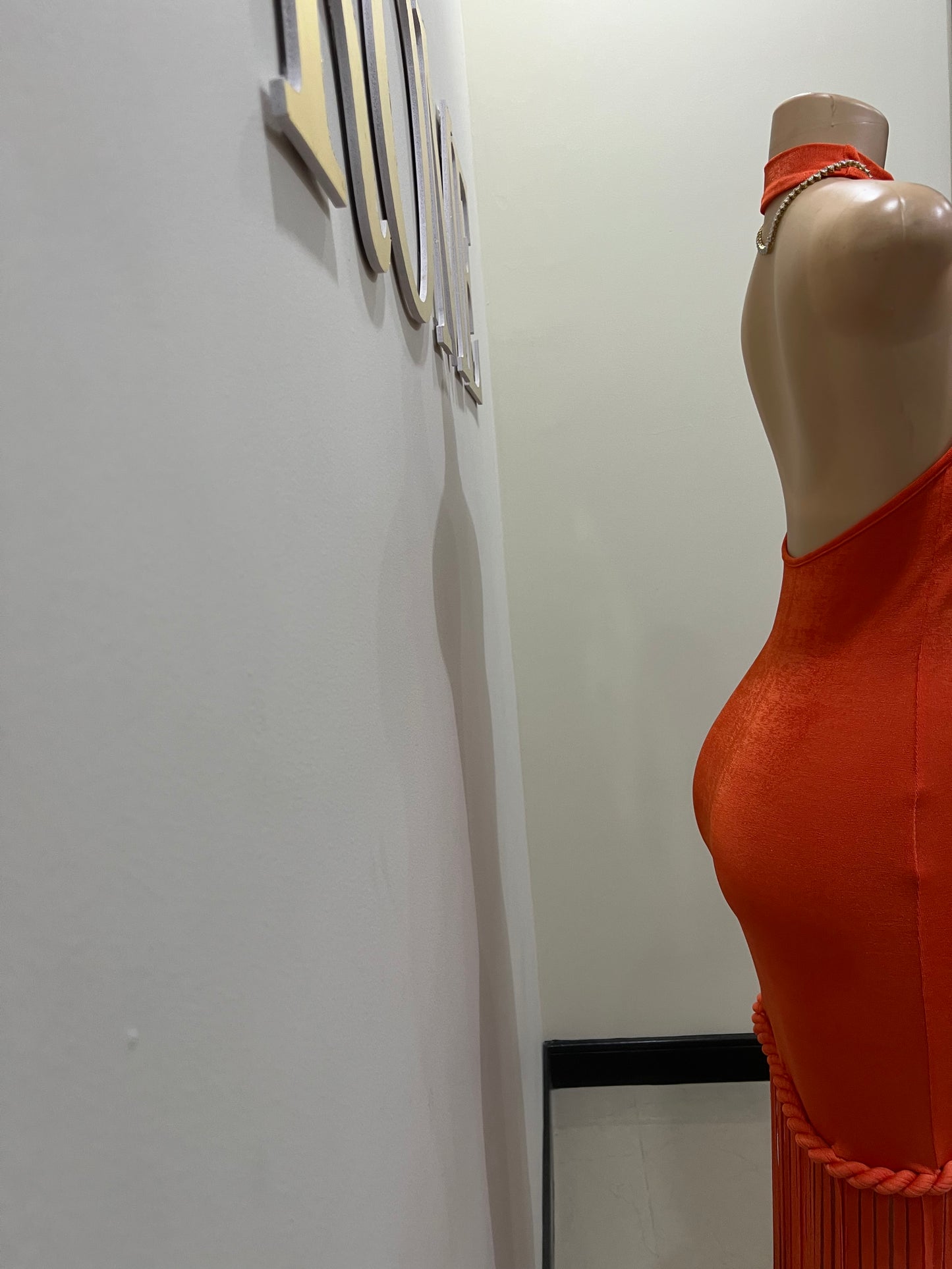 Alice Fringe Rope Dress (Orange)