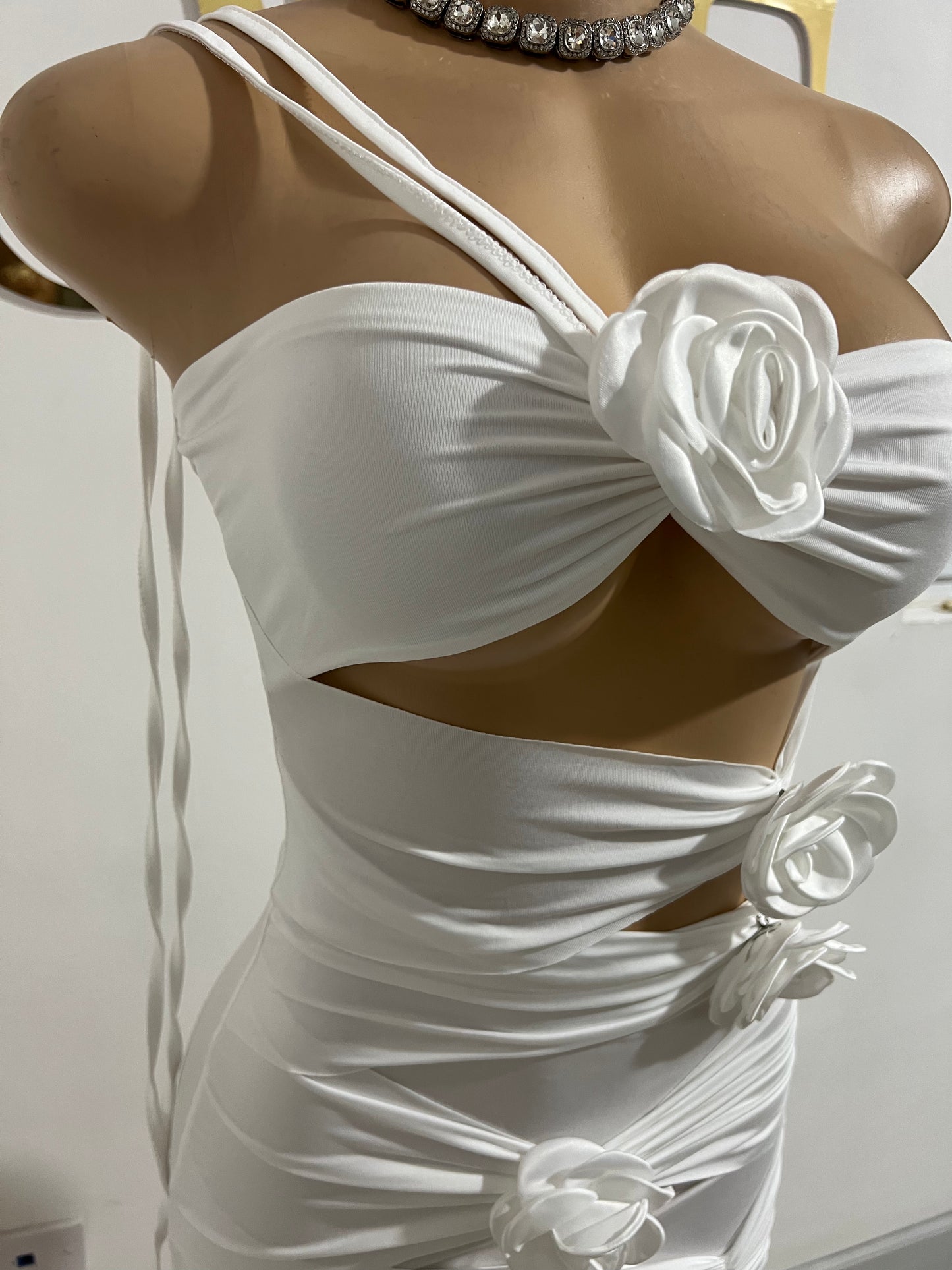 Emily Rose Super Mini Dress (White)