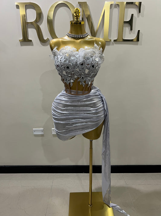 Snow Queen Glacier Mirrors Skirt Set (Silver)