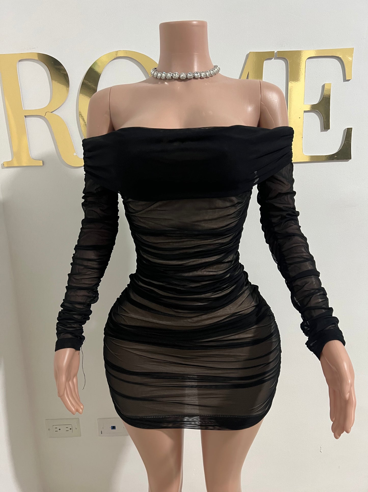 Porsha Long Sleeve Dress (Black)