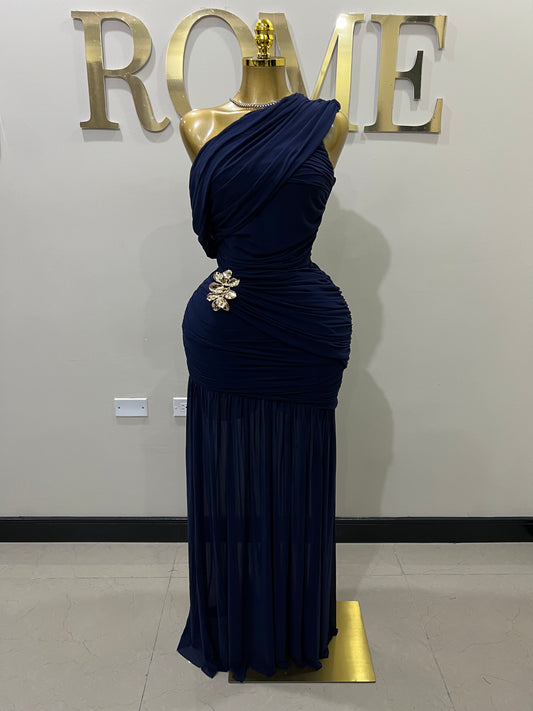 Michelle Lydia Shoulder Dress (Blue)