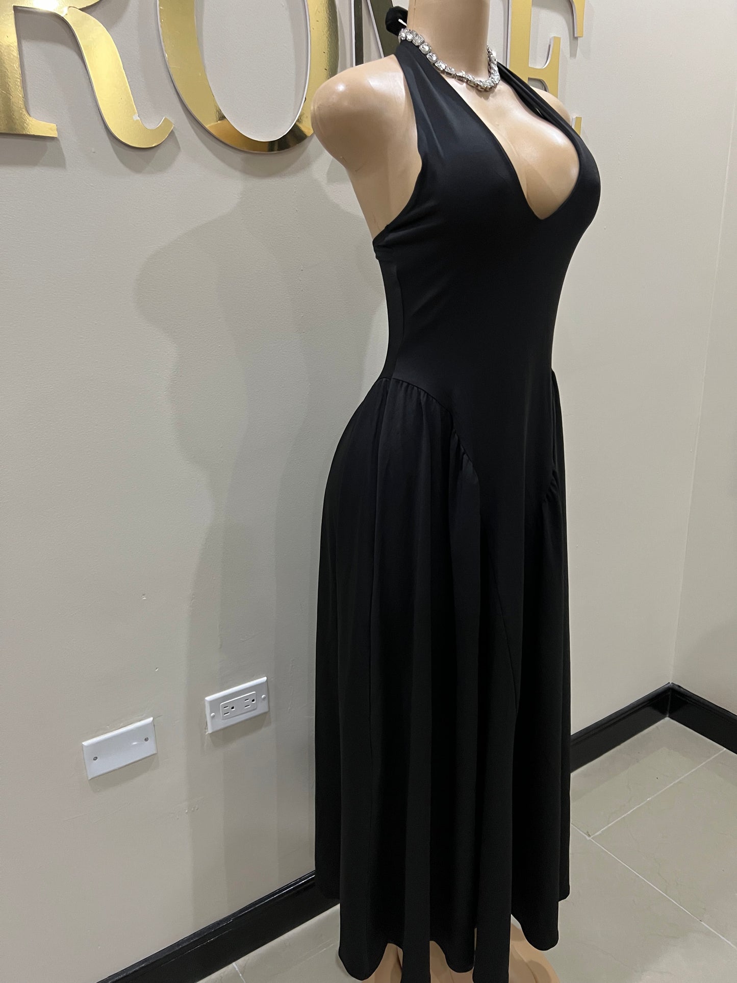 Kim Halter Diana Dress (Black)