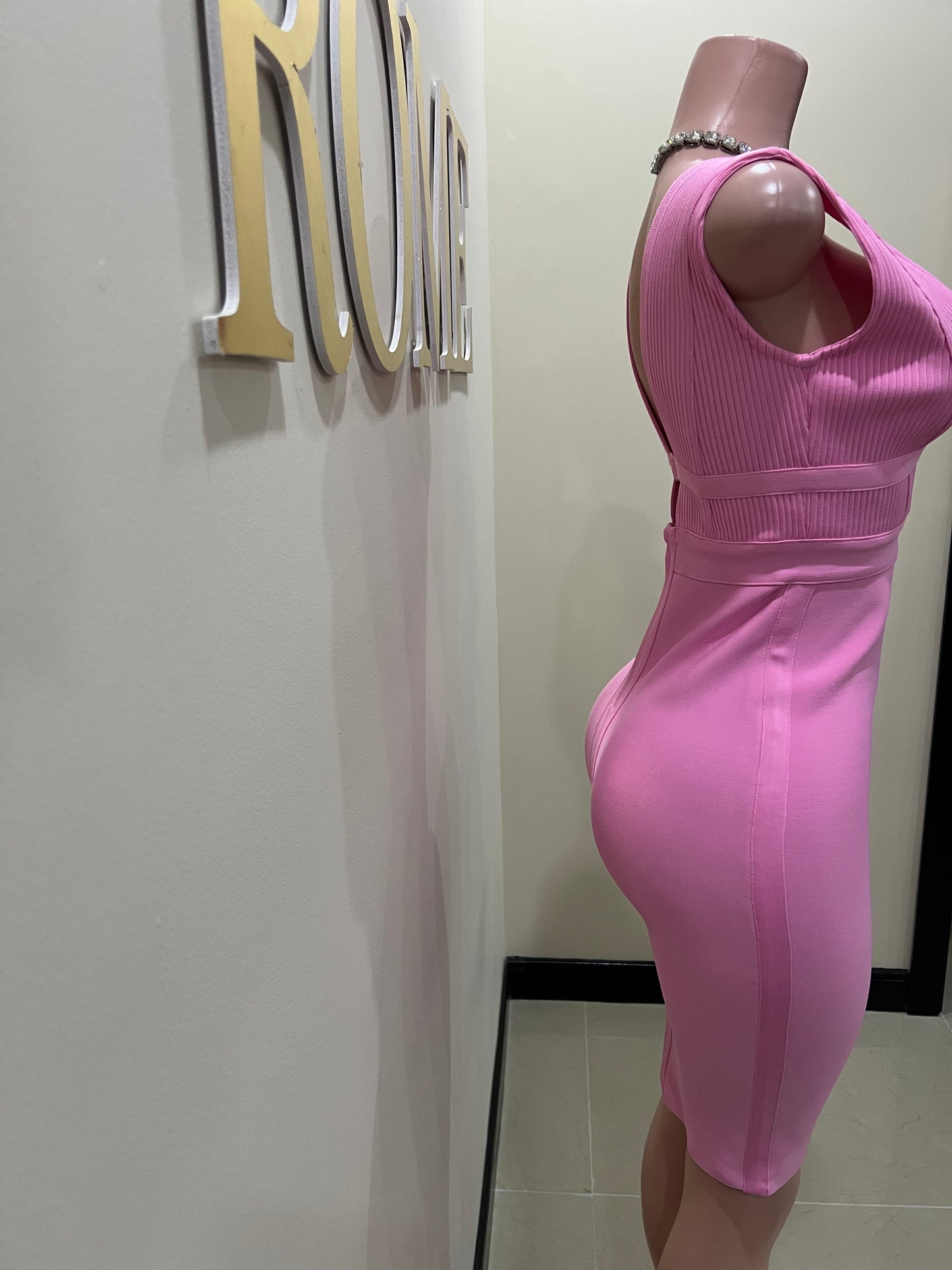 Brianna Bandage Glam Dress (Pink)