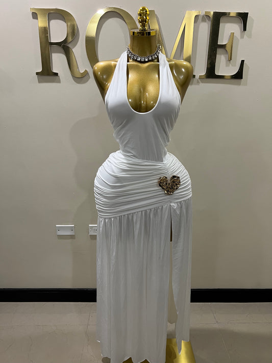 Nara Petal 2 Pcs Bodysuit & Skirt Set (White)