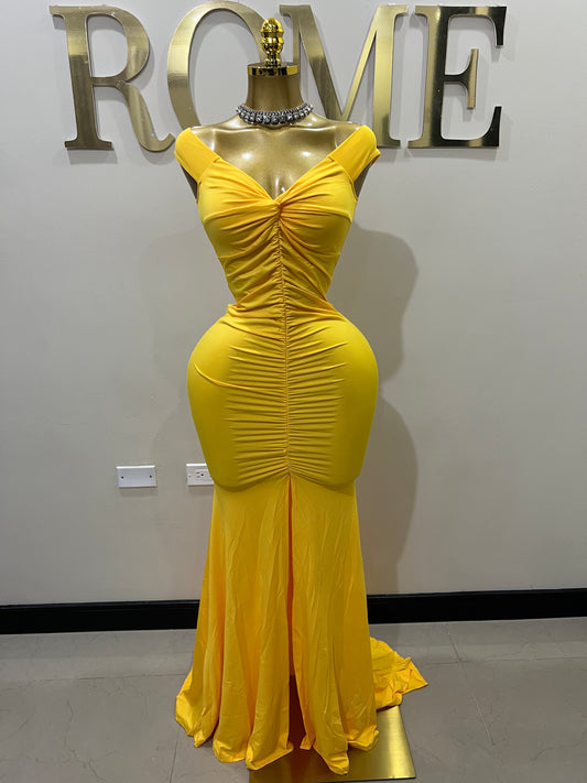 Kerry Elle Train Dress (Yellow)