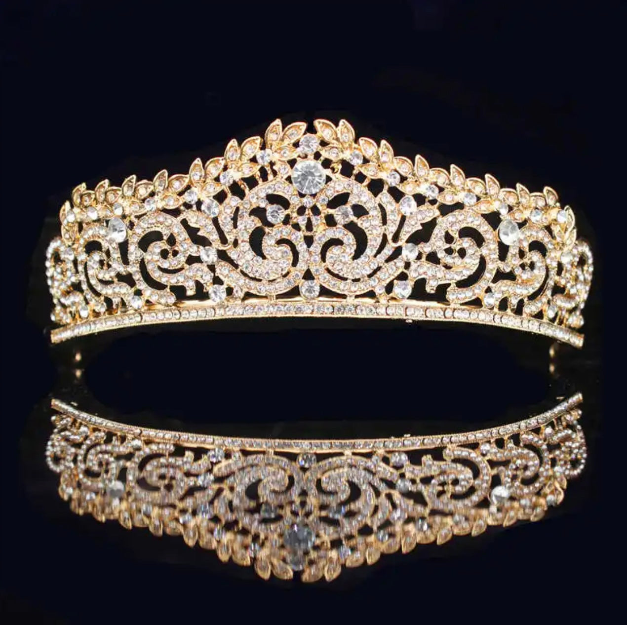 Glam Crystal Tiara (Gold)