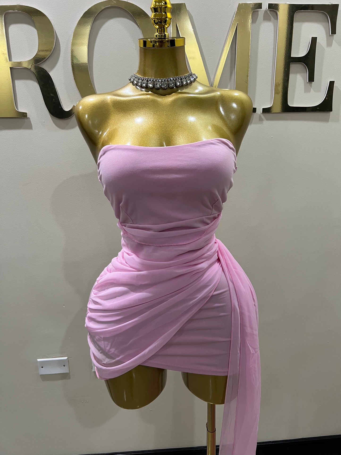 Porsha Allegra Princess Super Mini Dress (Light - Pink)