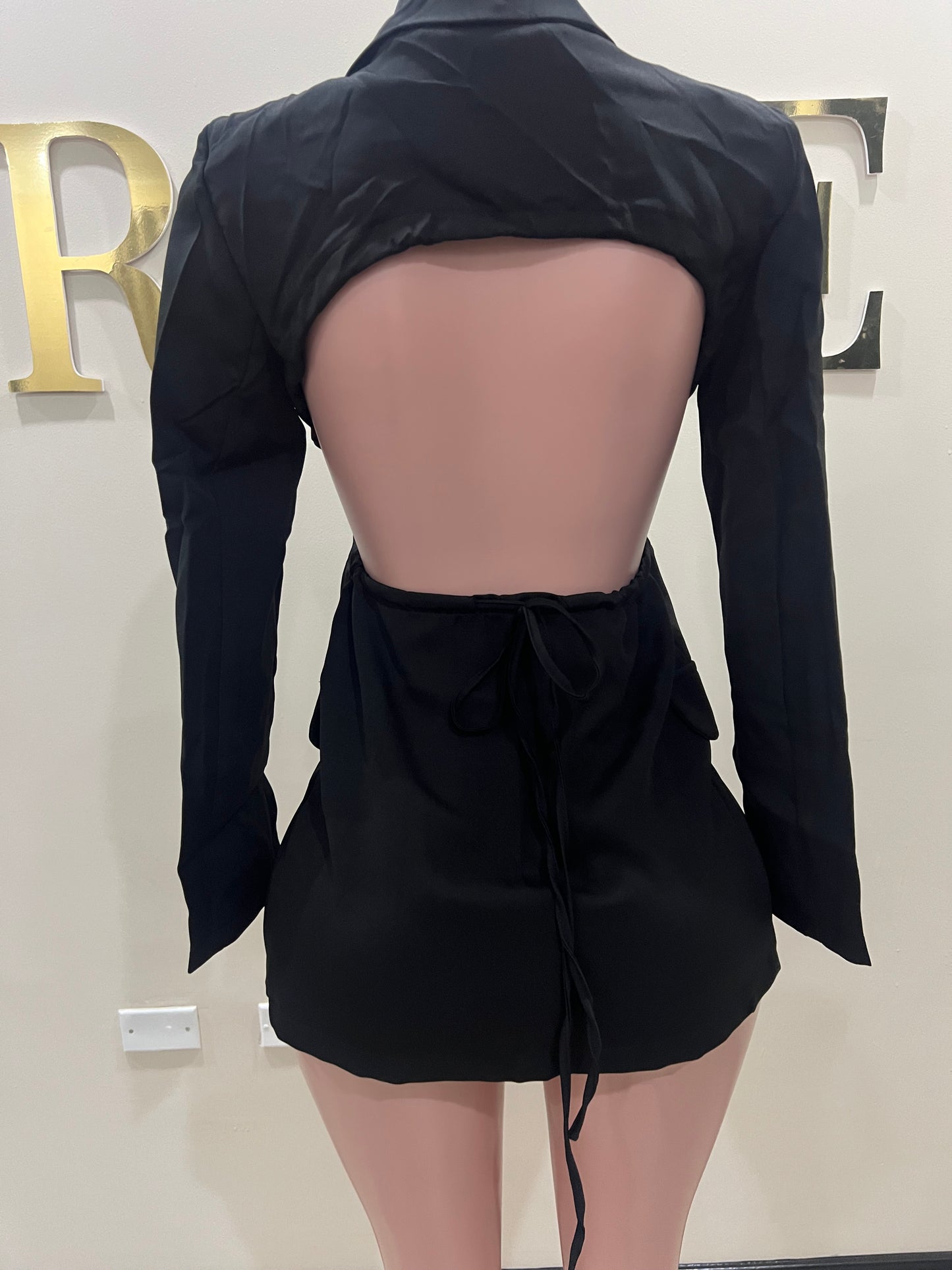 Shaina Backless Dress (Black)