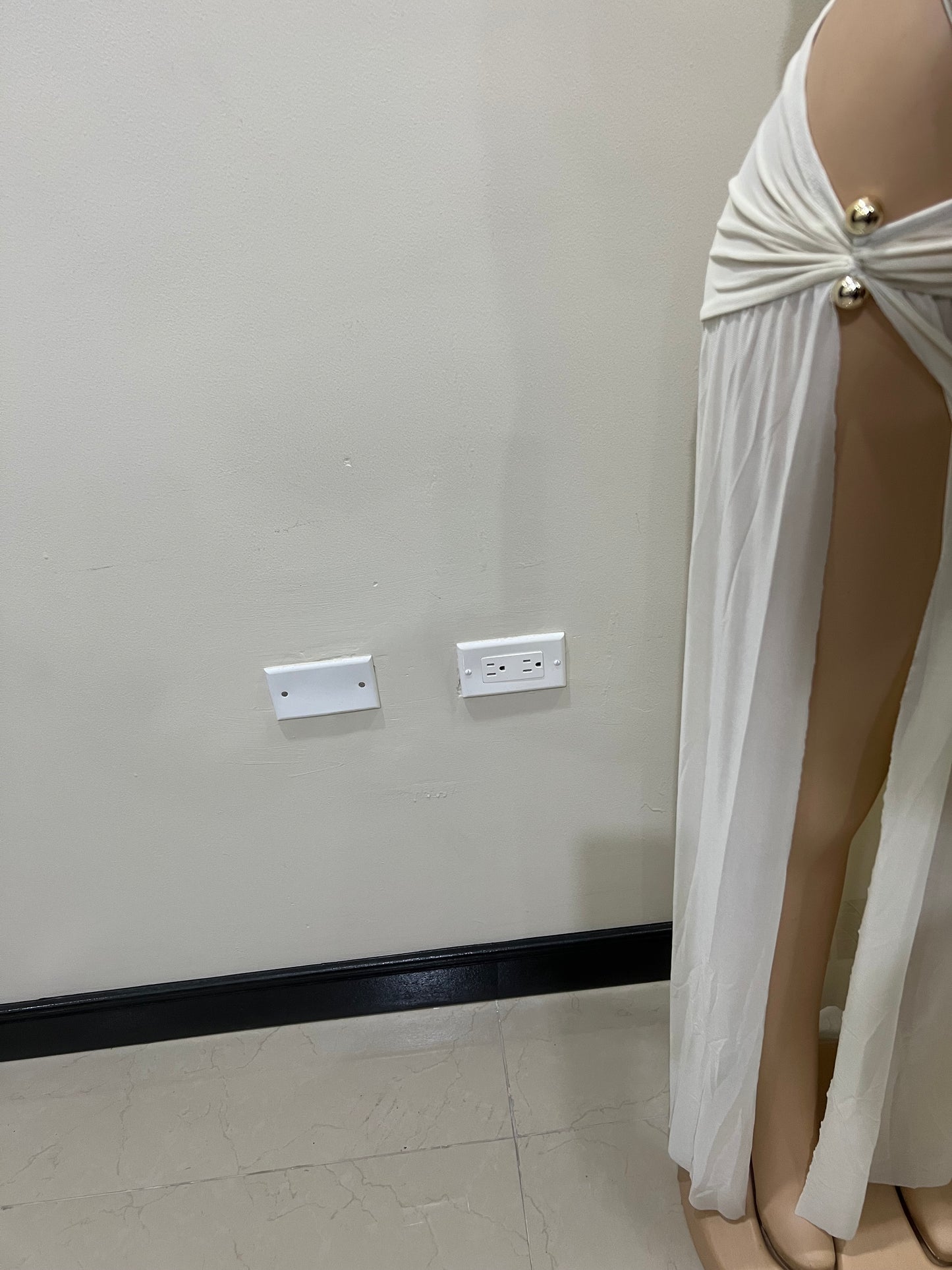 Astra Split Skirt Set (Cream)