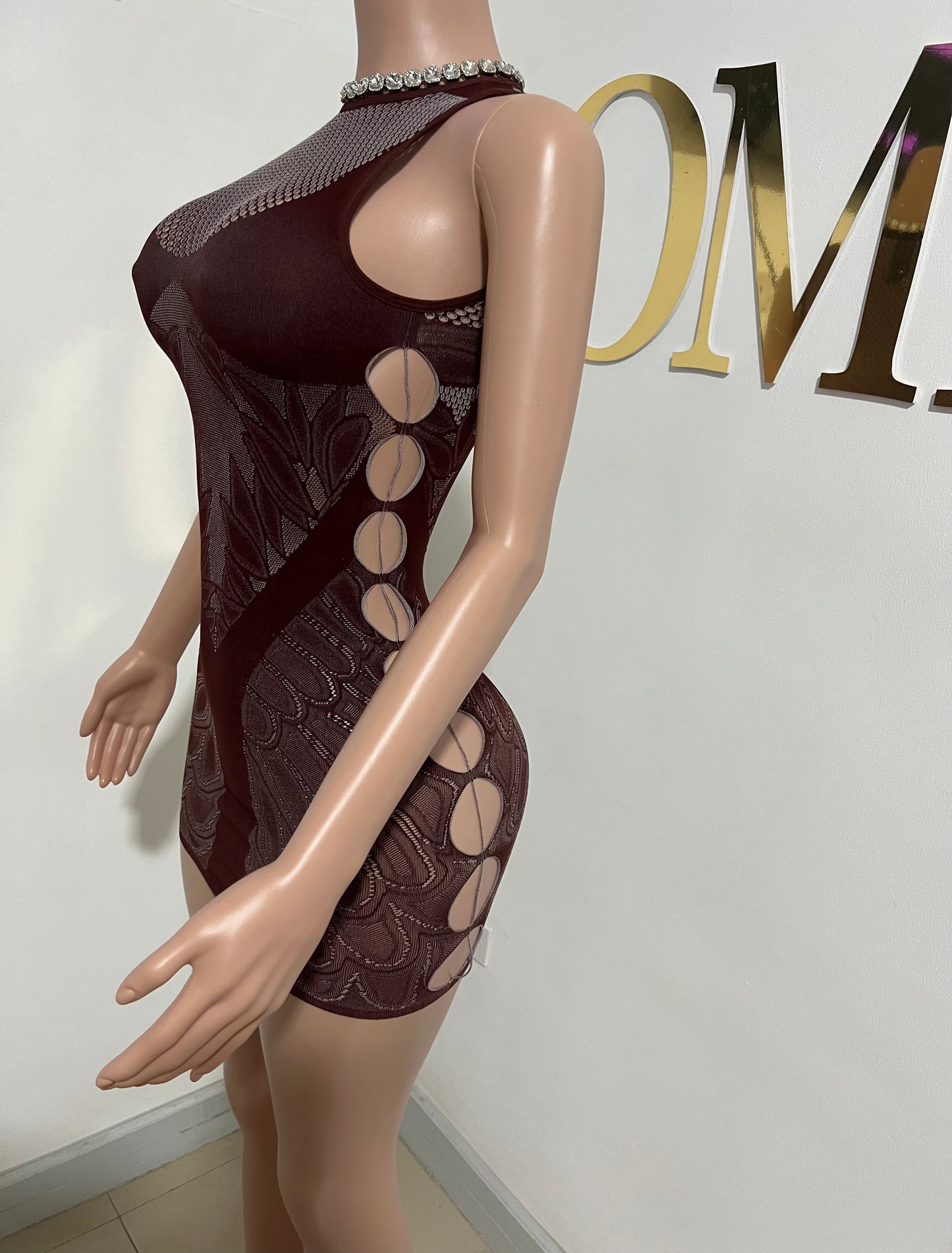 Swan Tights Dress (Brown)