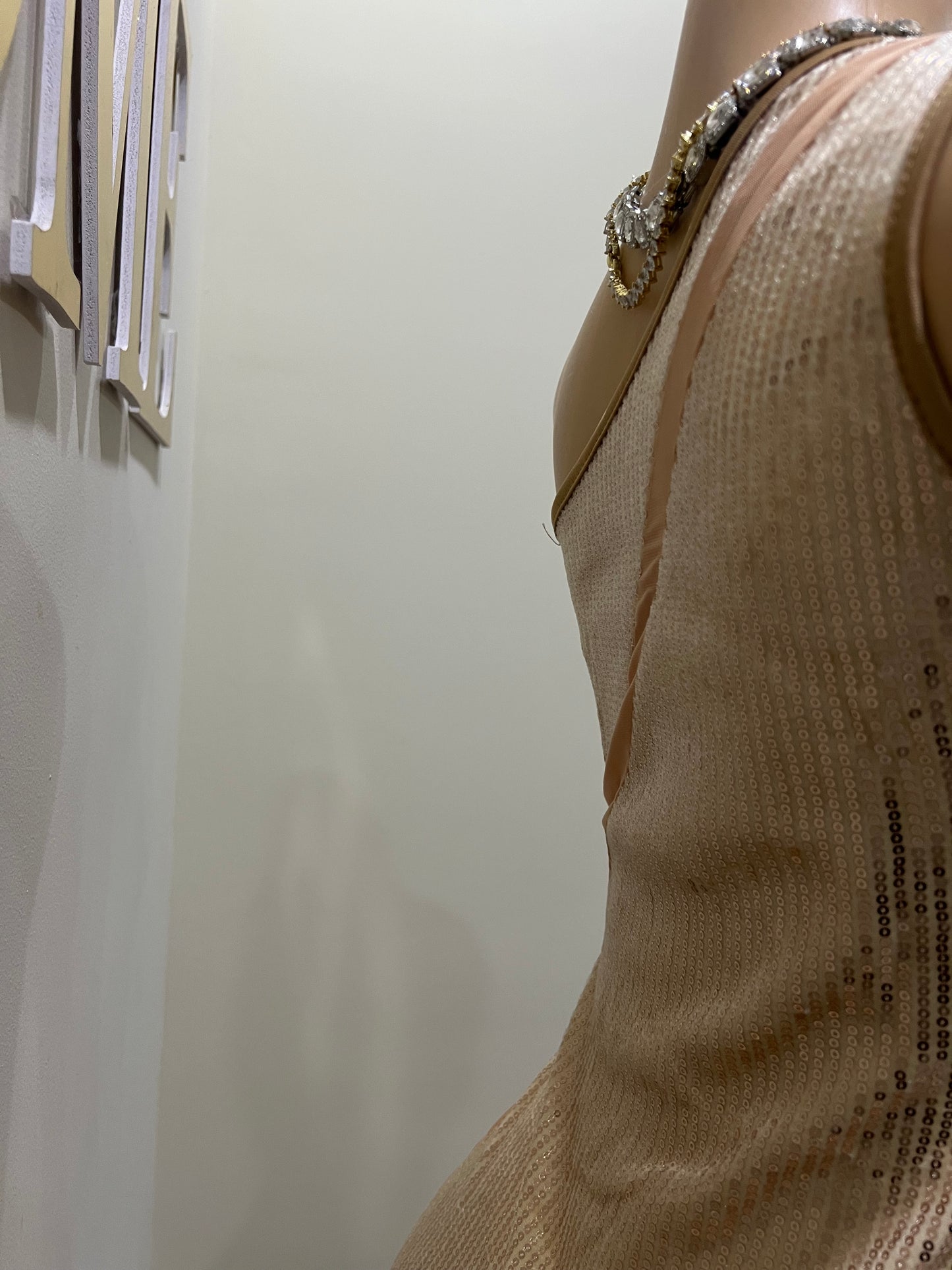 Emma Sequin Dress (Rose Gold- nude)