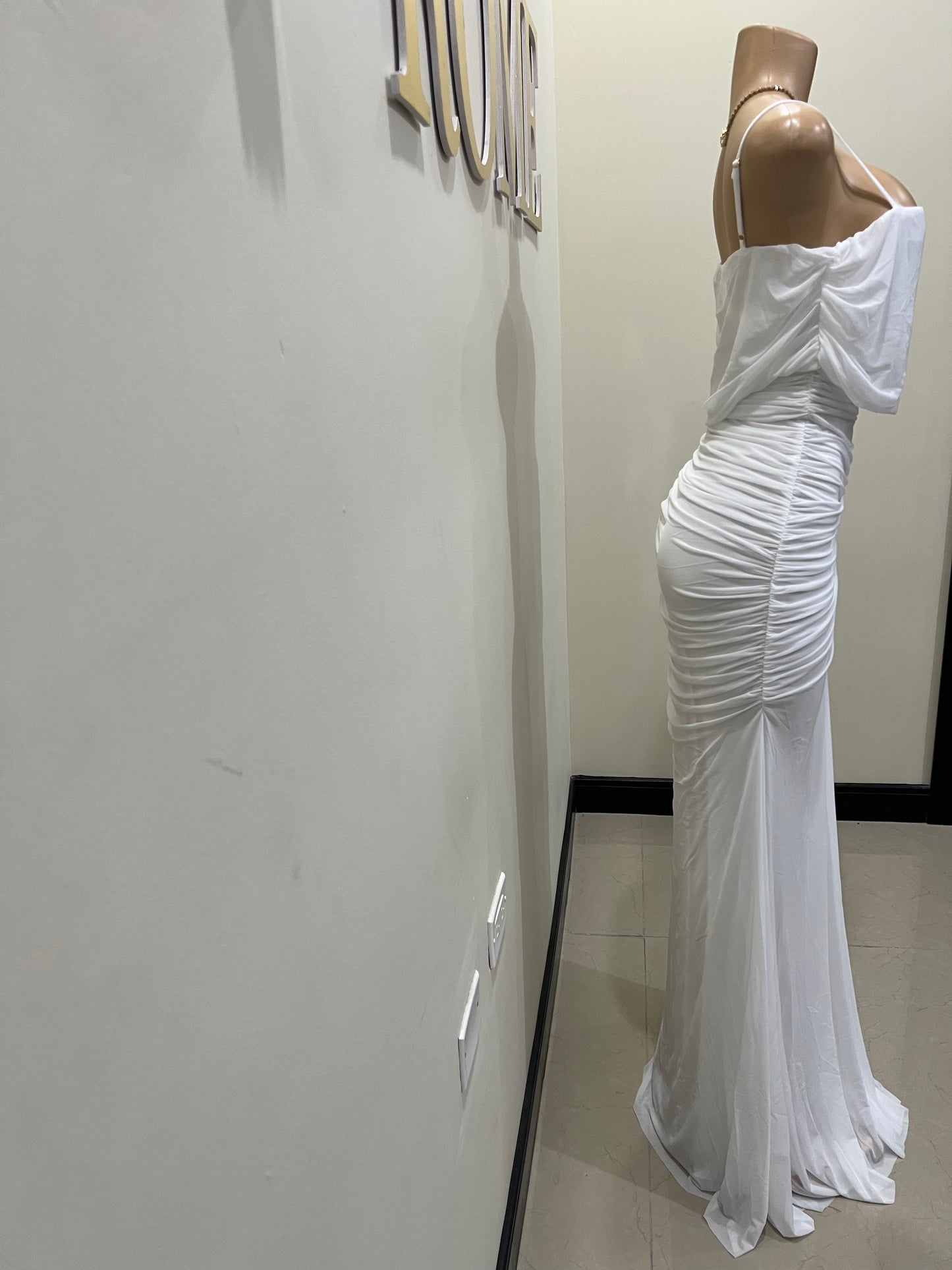 Michelle Taylor Spaghetti Strap Dress (White) (Copy)