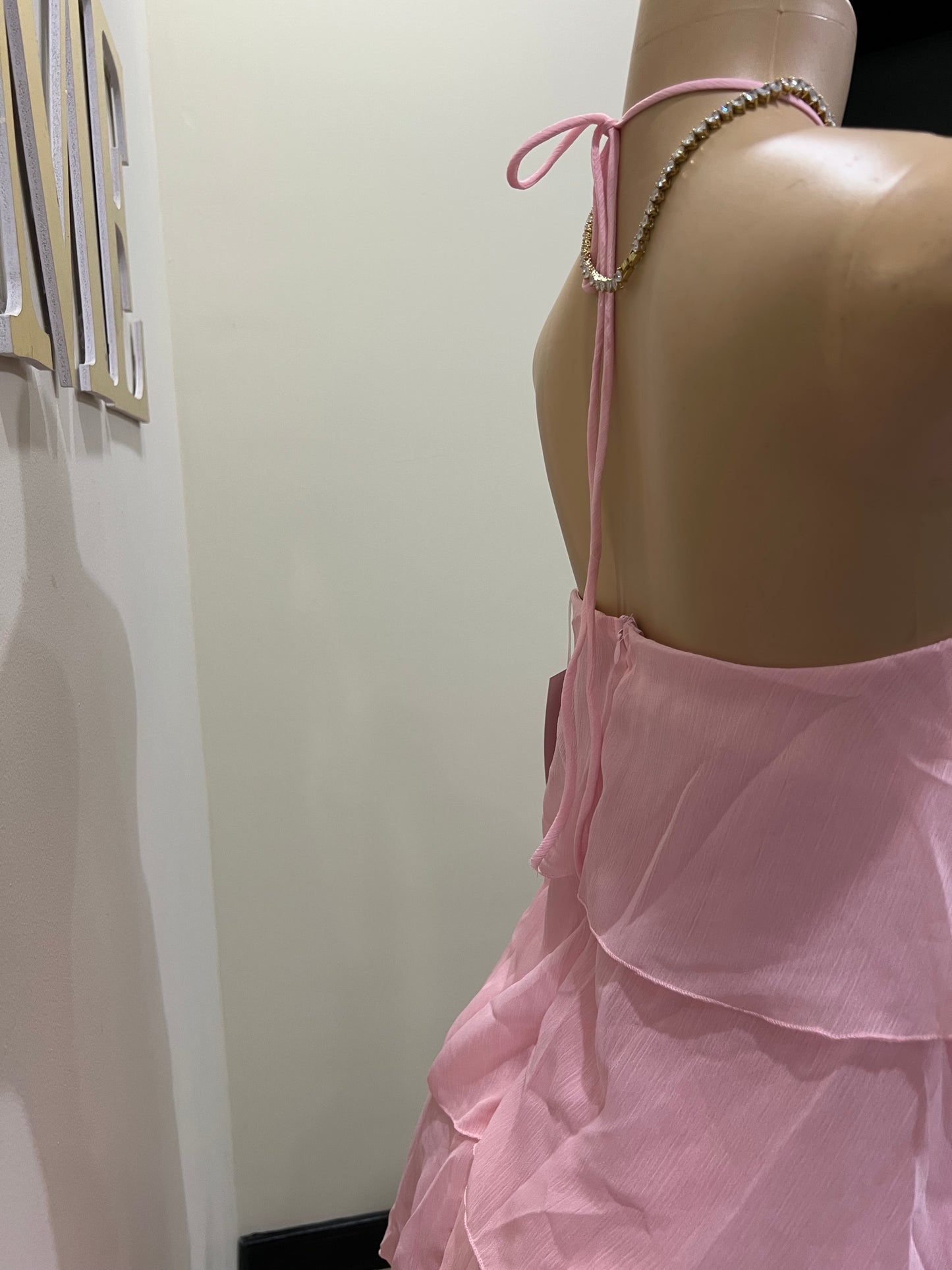 Rumi Ruffle Long Dress (Pink)