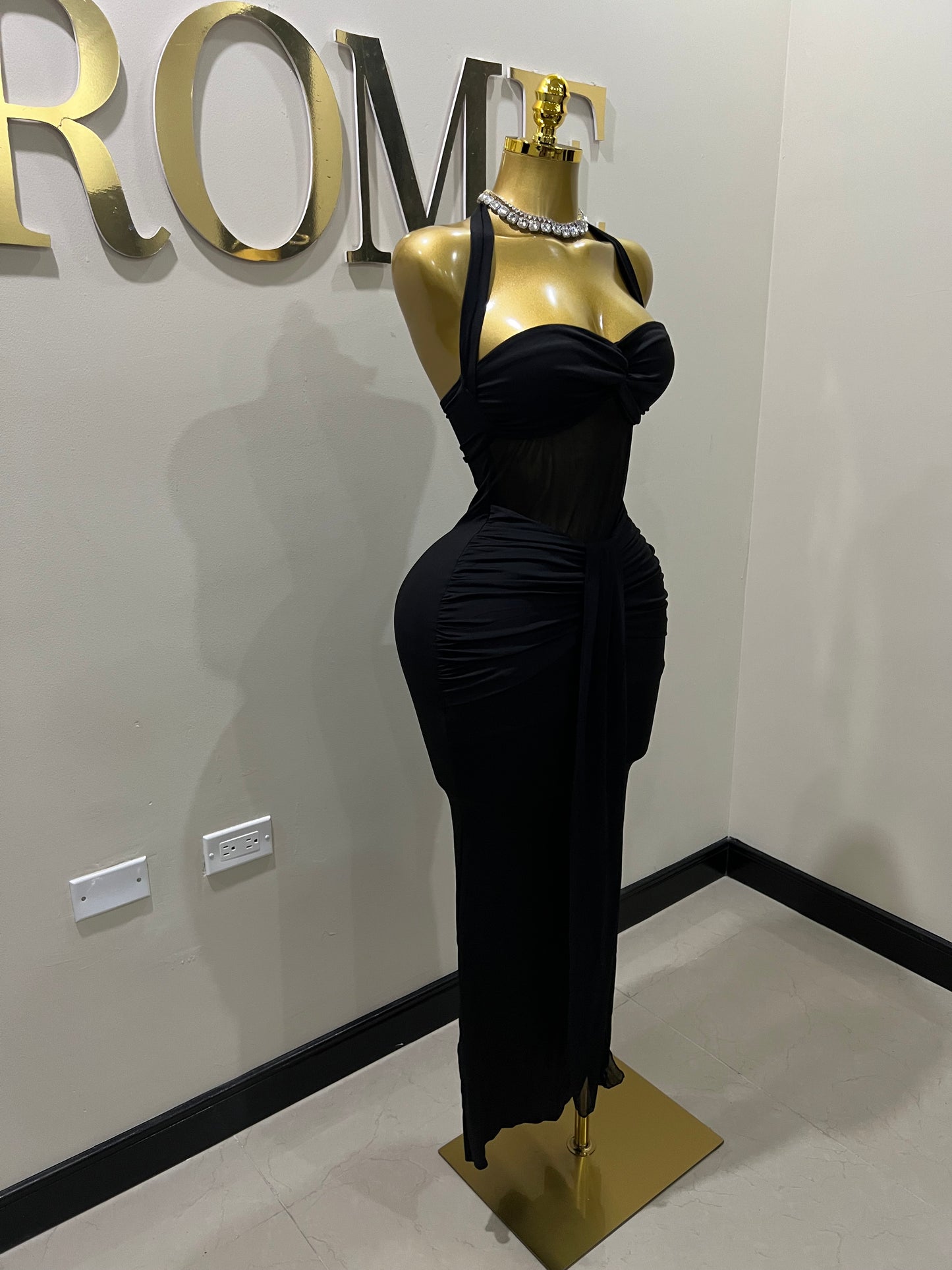 Sweetheart Vibe Nara Dress (Black)