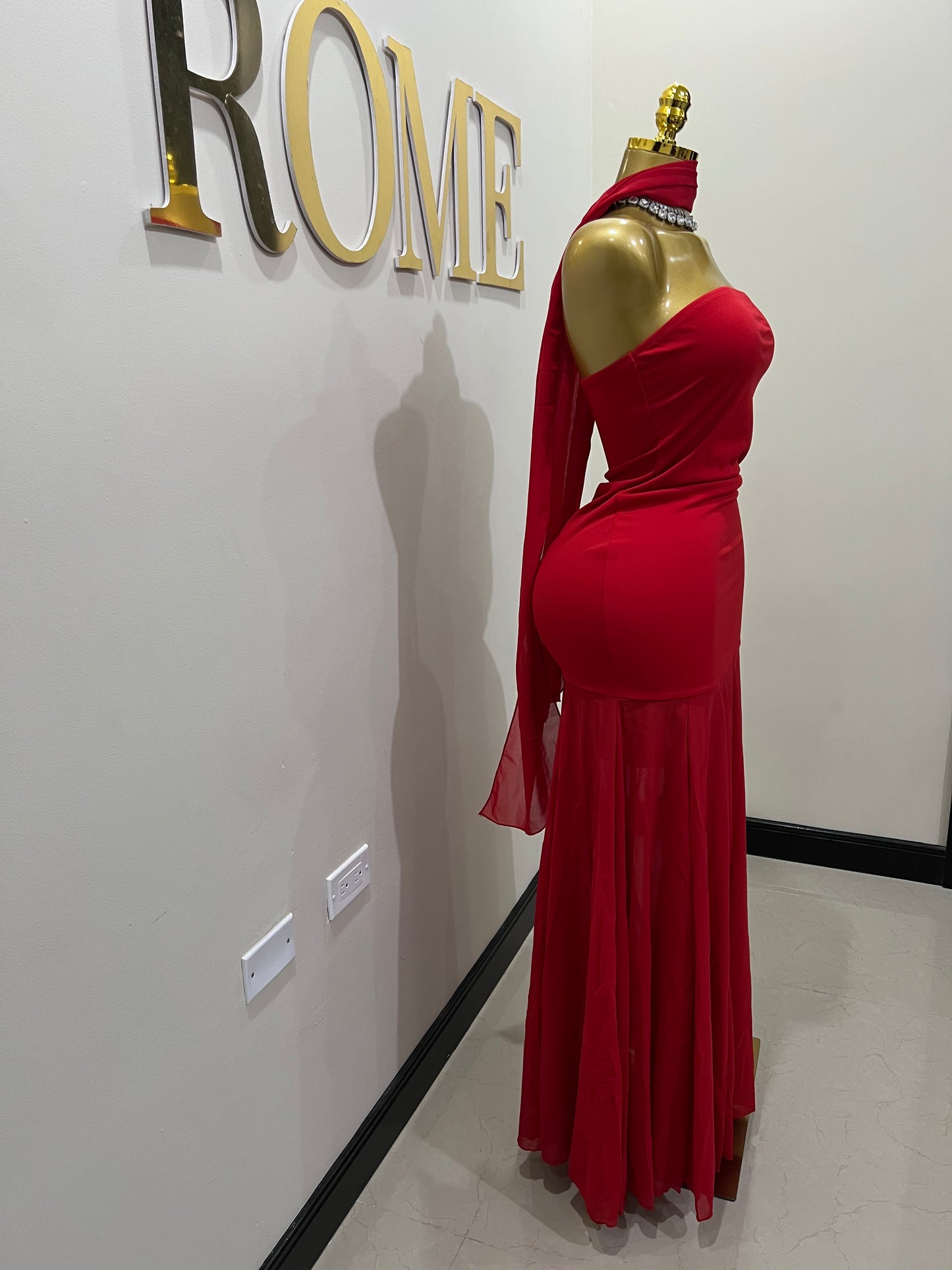 Ms. Shippen Scarf Dress (Red)