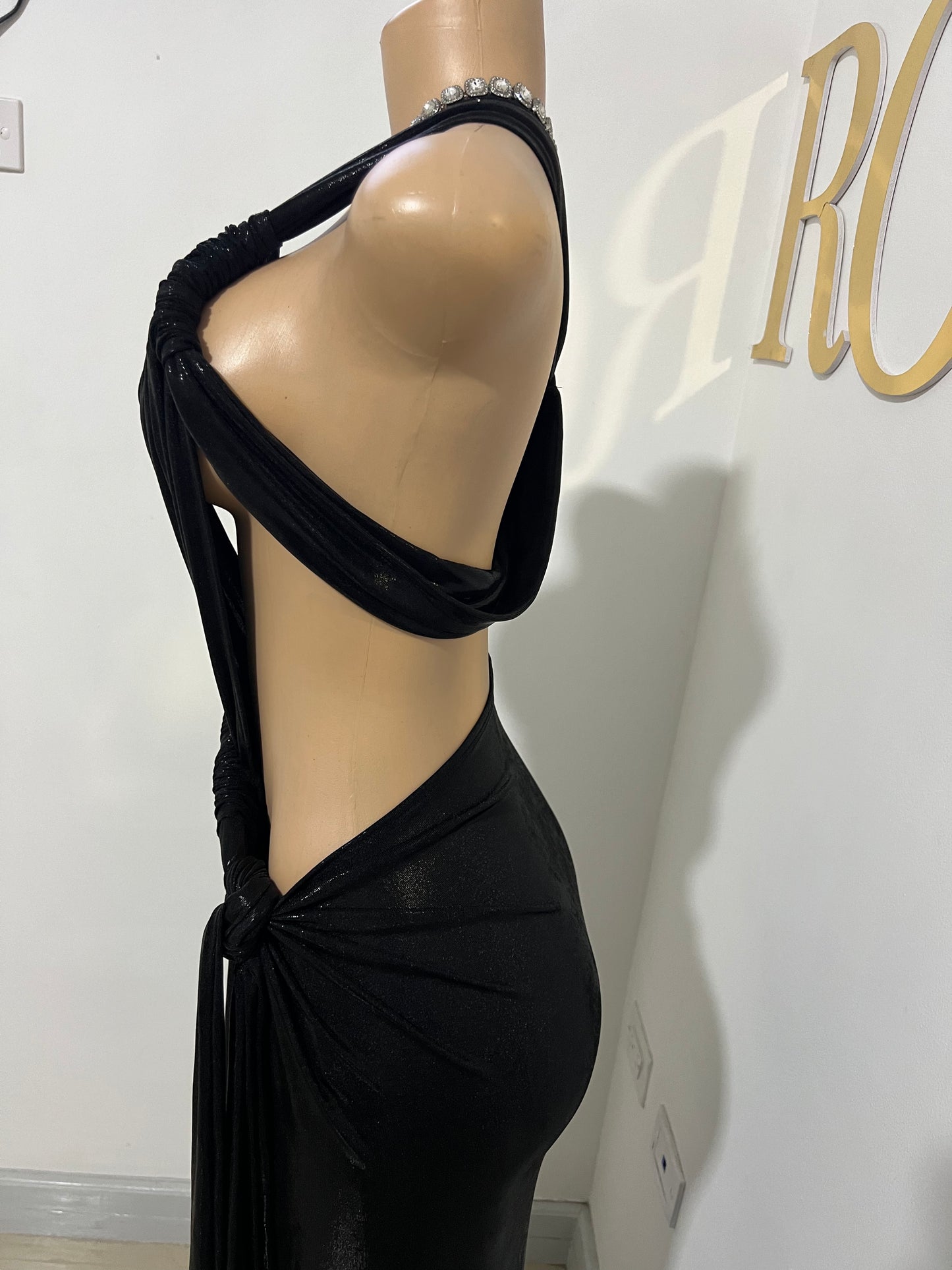 Giselle Asymmetrical Dress (Black)