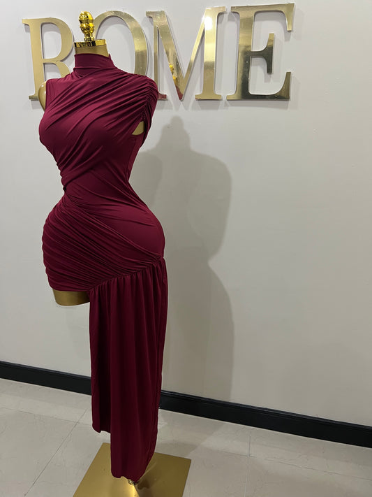 Samira Allegra Dress (Burgundy)