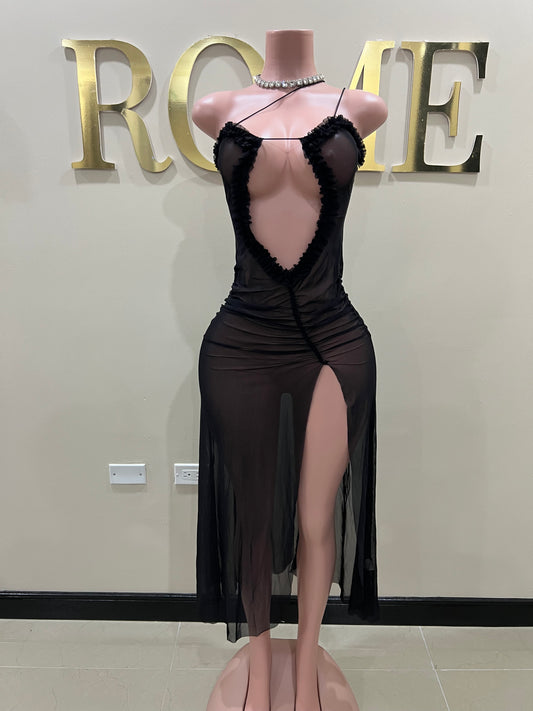 Mila Vibe Sheer Dress (Black)